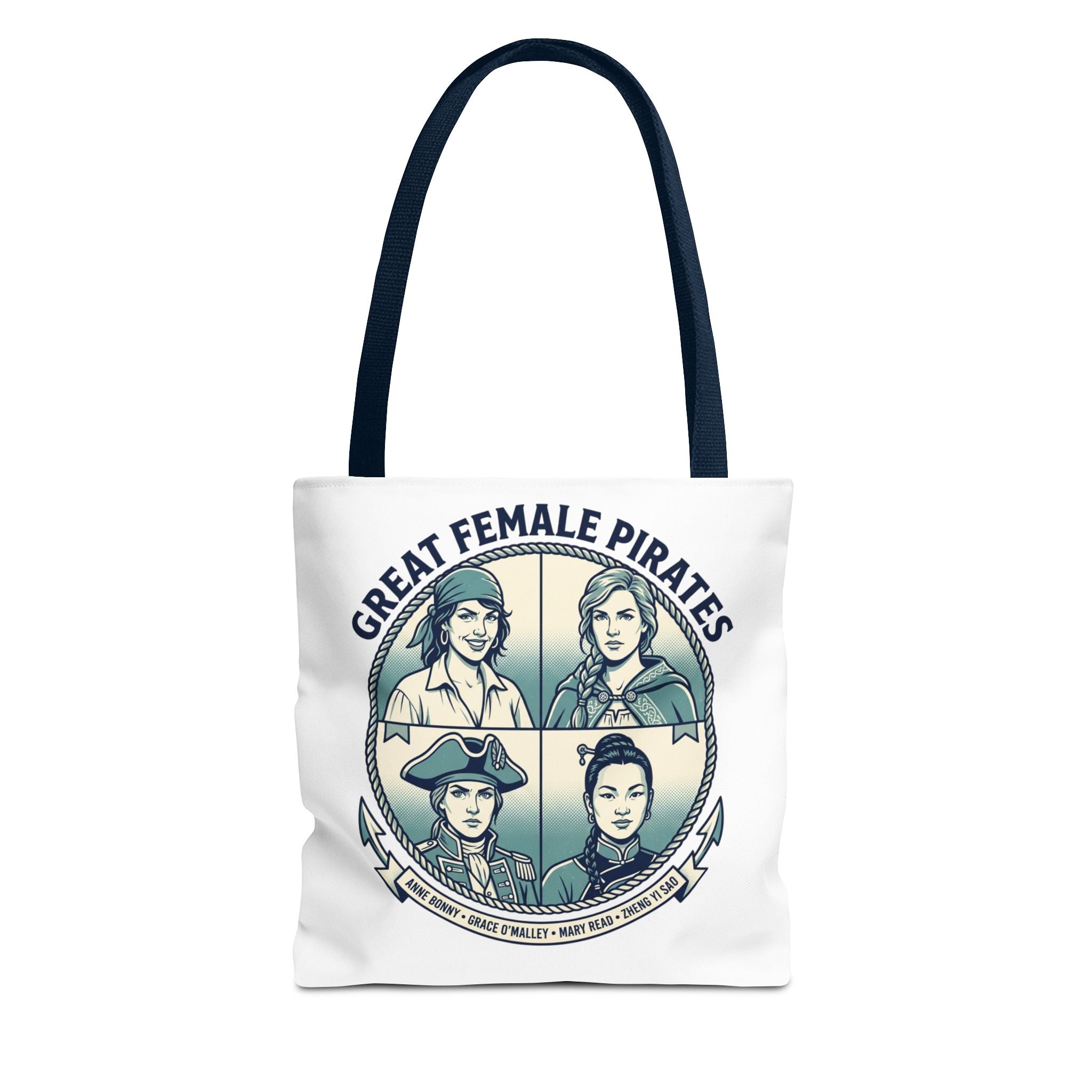 Great Female Pirates Tote Bag — Historical Women Pirate Portraits All-Over Print