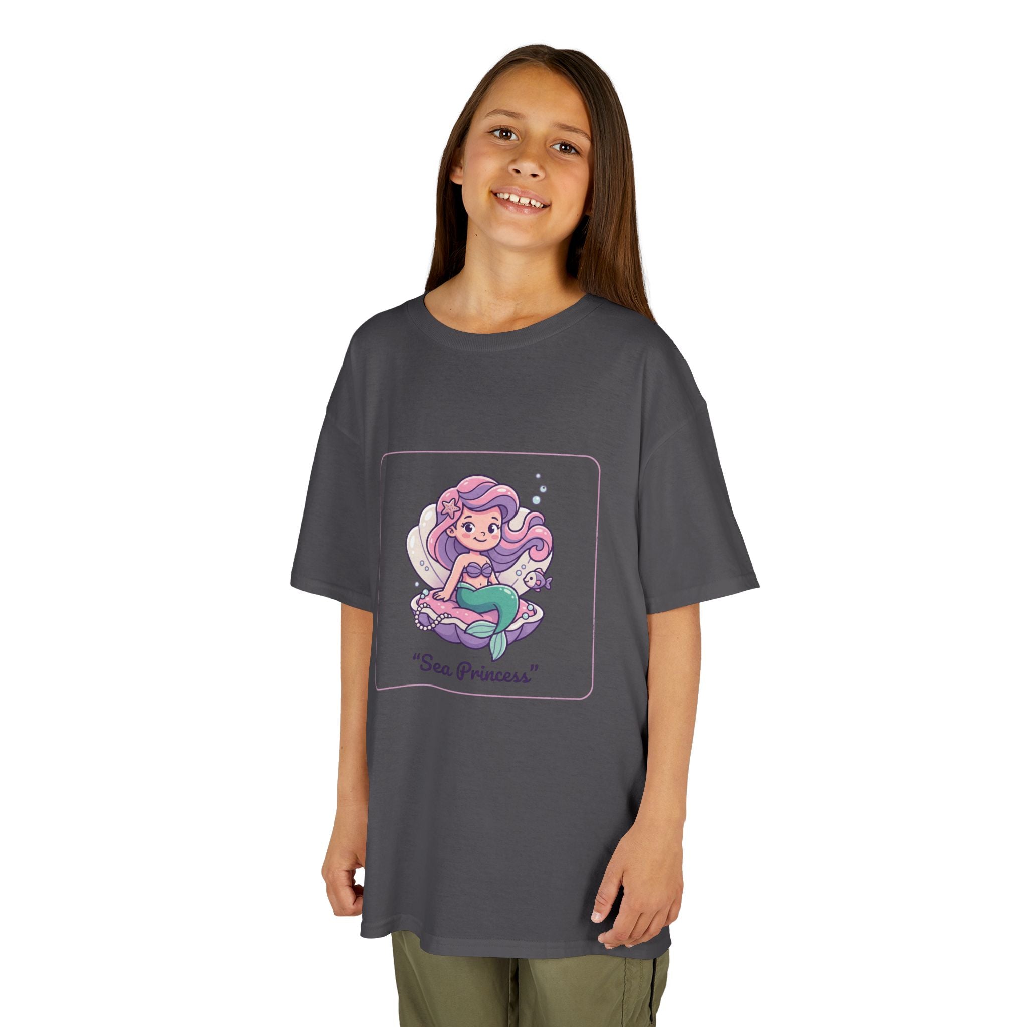 Kids "Sea Princess" Mermaid T‑Shirt — Cute Pastel Ocean Tee for Girls & Boys