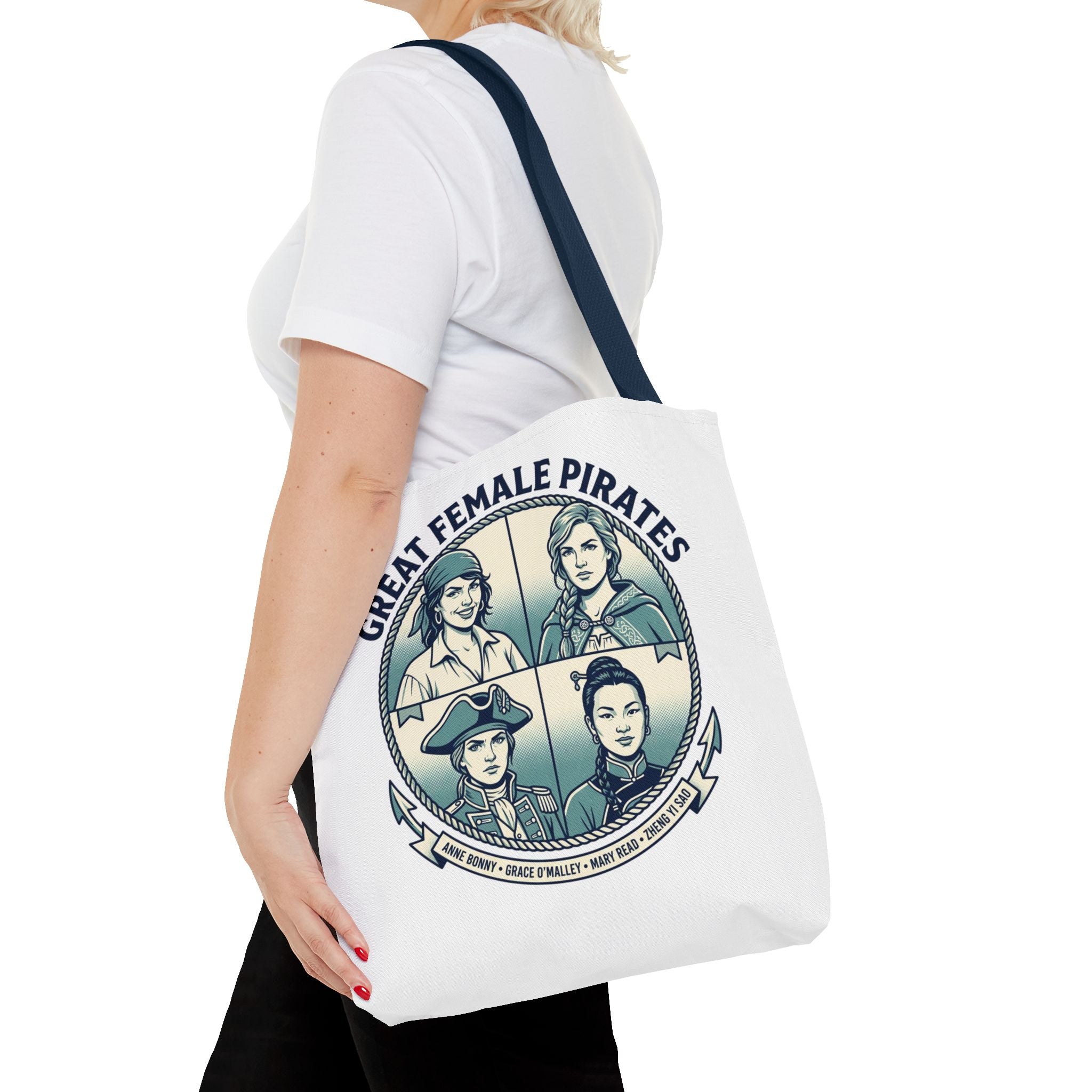 Great Female Pirates Tote Bag — Historical Women Pirate Portraits All-Over Print