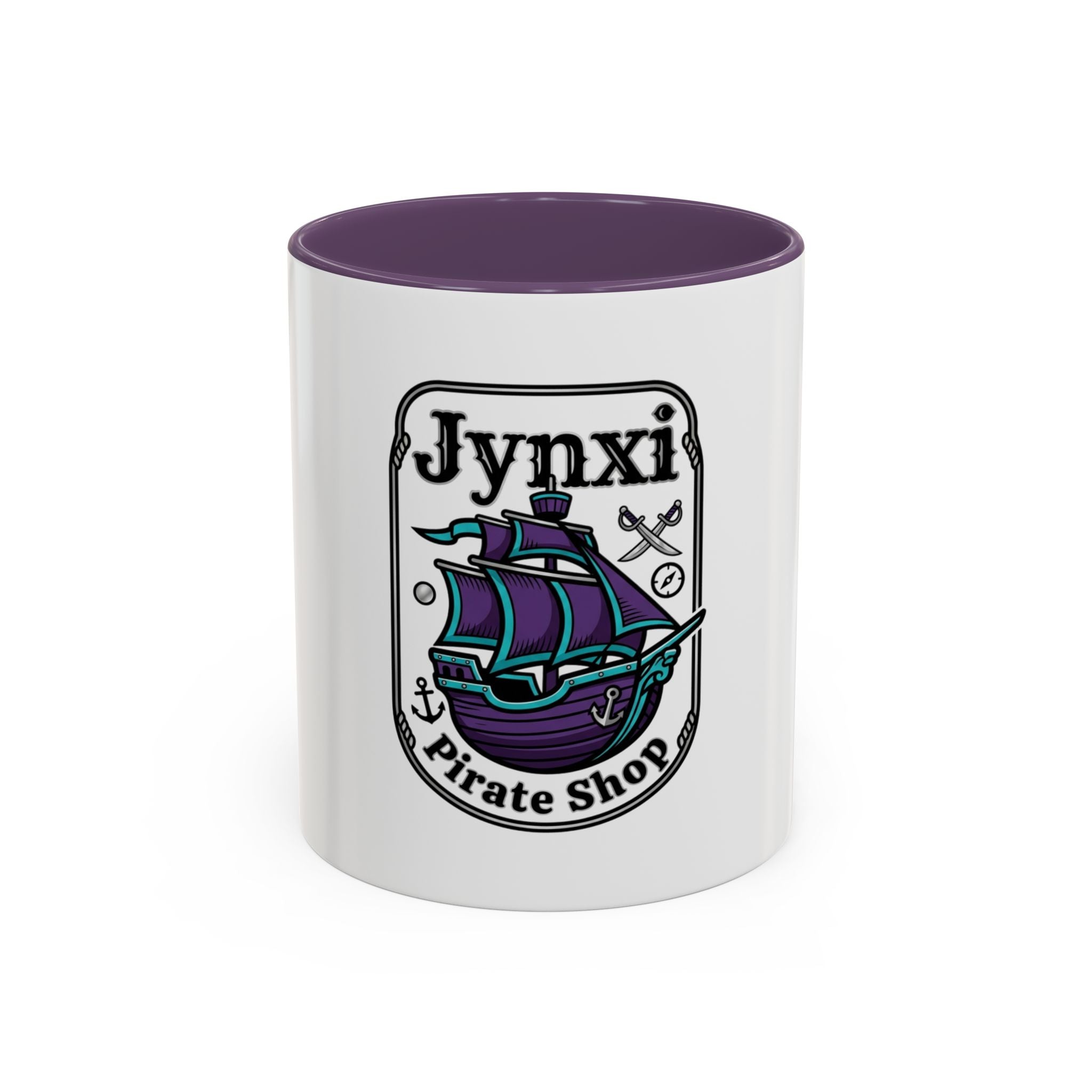 Jynxi Pirate Shop Accent Coffee Mug – Nautical Ship Logo Ceramic Mug (11/15oz)