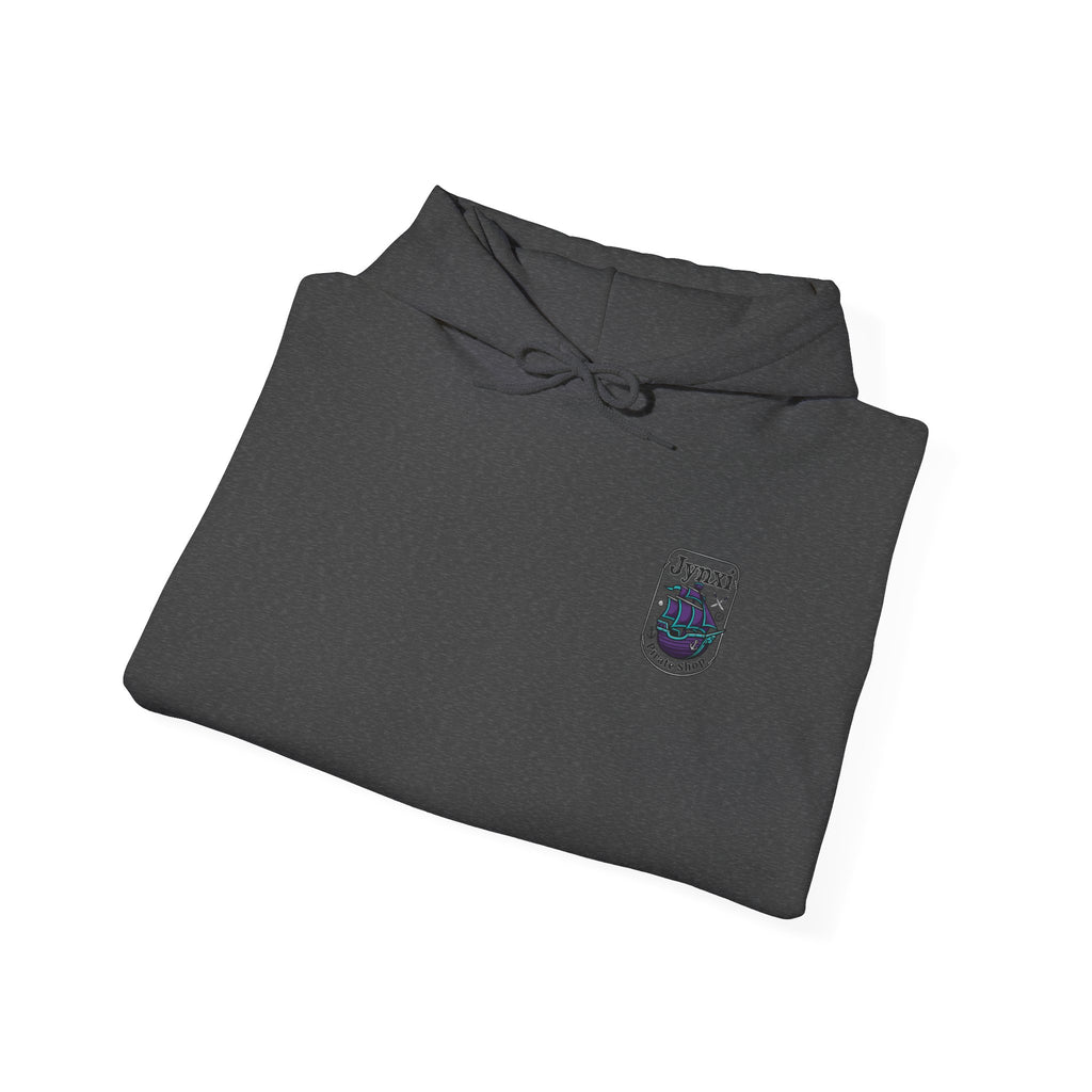 Pirate Ship Hoodie — "Jynxi Pirate Shop" Crest Pullover