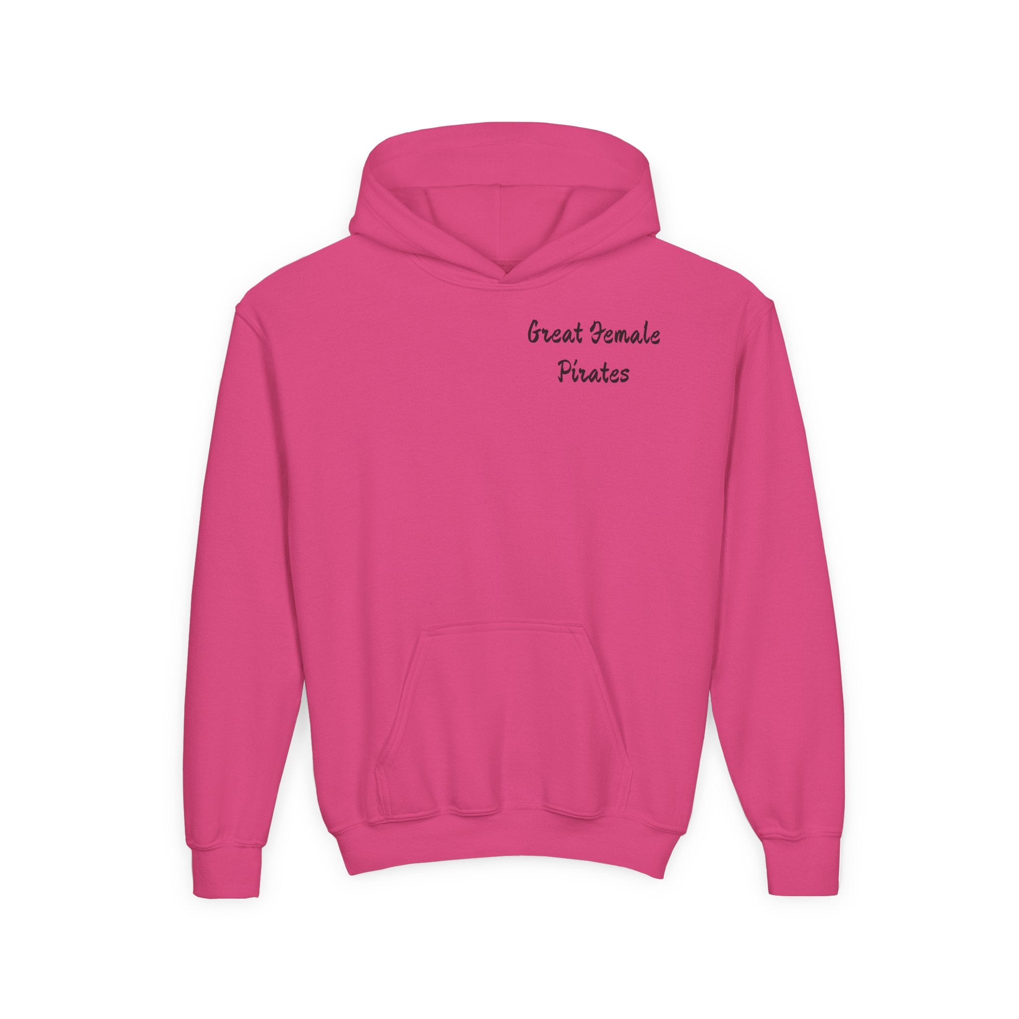 Youth Hoodie — 'Great Female Pirates' Illustrated Back Graphic