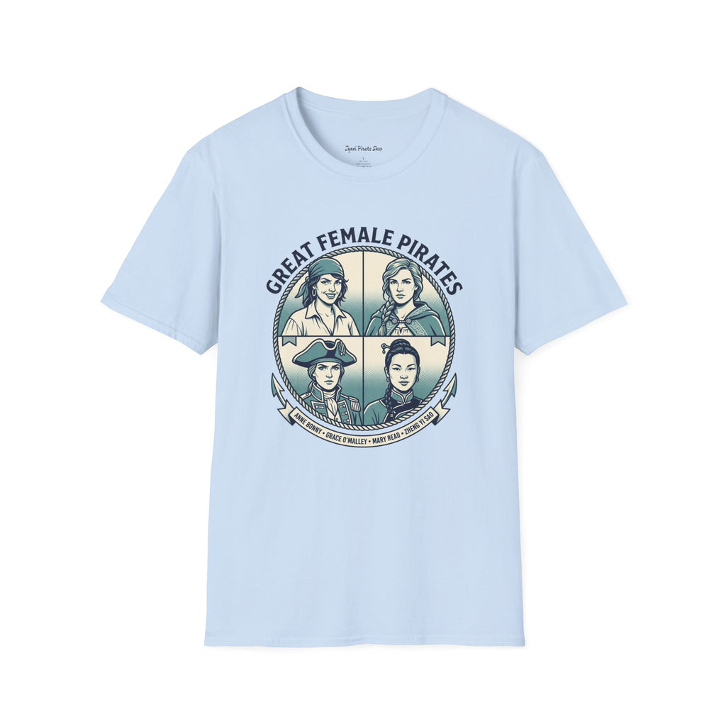 T-Shirt — Great Female Pirates Vintage Illustration Tee