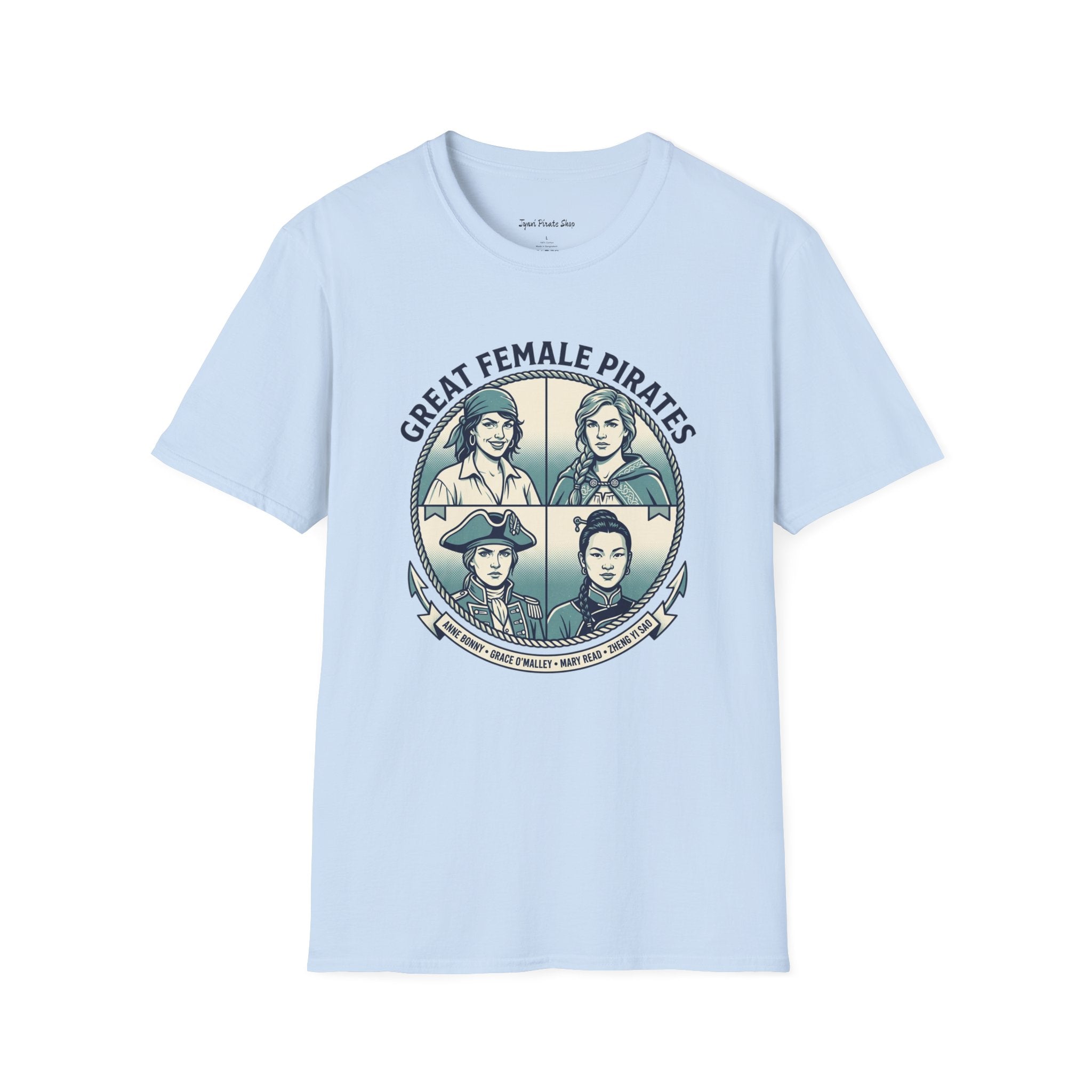 T-Shirt — Great Female Pirates Vintage Illustration Tee