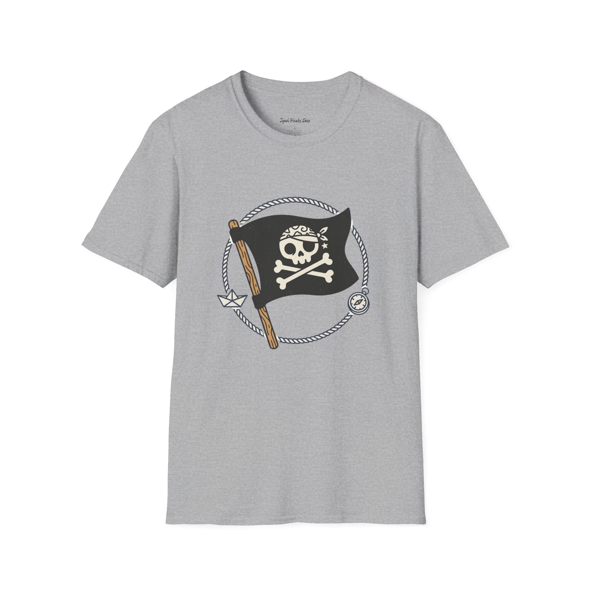 Pirate Flag T-Shirt — Jolly Roger Nautical Skull Tee