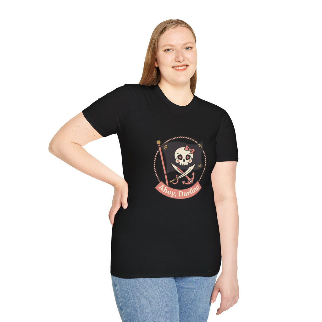 Pirate Skull T-Shirt - "Ahoy, Darling" Nautical Retro Tee