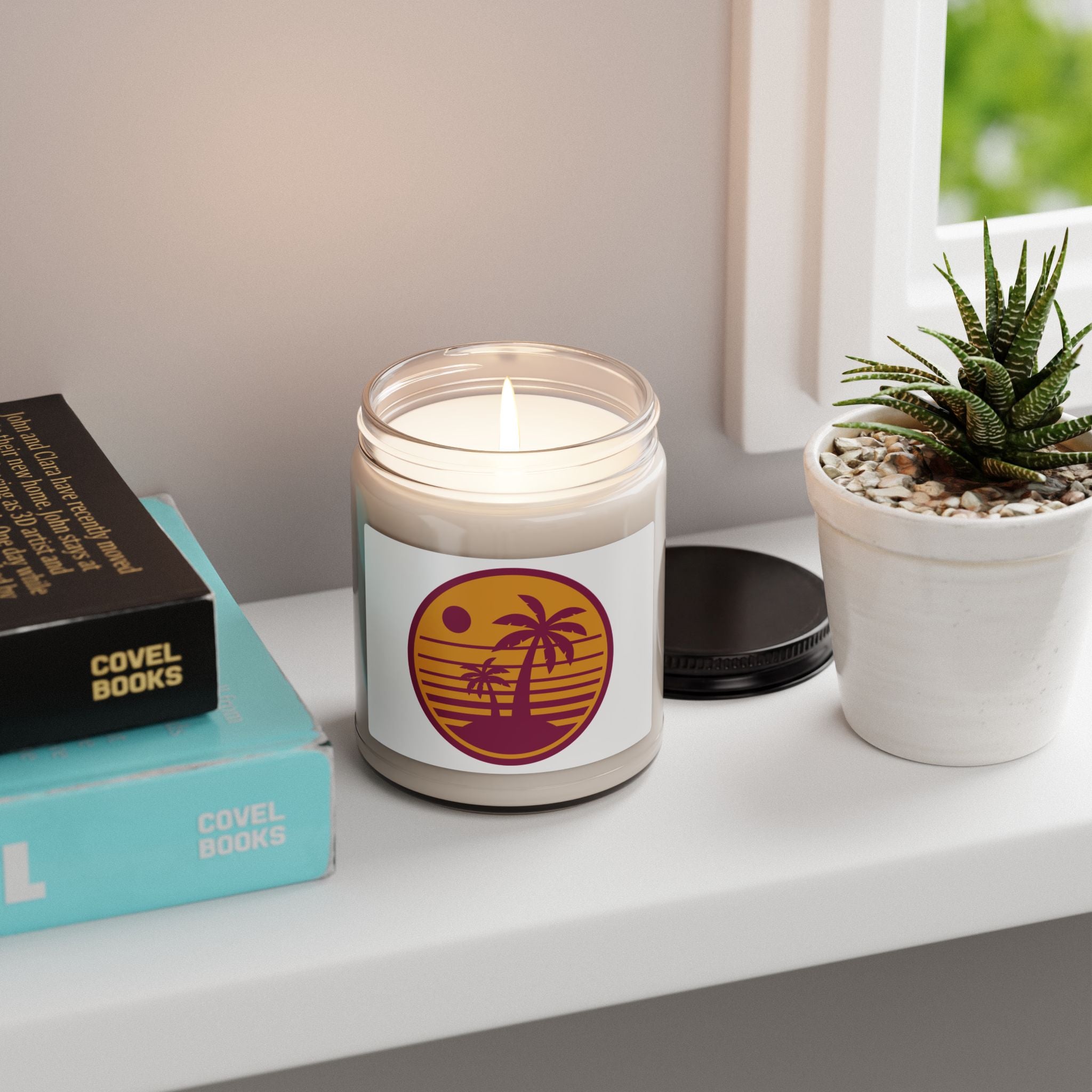 Tropical Sunset Soy Candle — 9oz Scented Palm Beach Jar