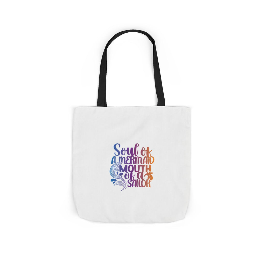 Soul of a Mermaid Colorful Script Canvas Tote Bag