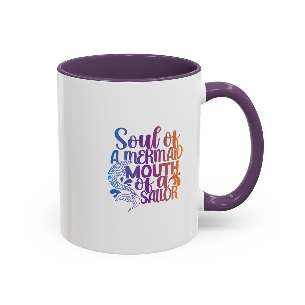 Mermaid Soul Coffee Mug — "Soul of a Mermaid, Mouth of a Sailor" Accent Ceramic Mug