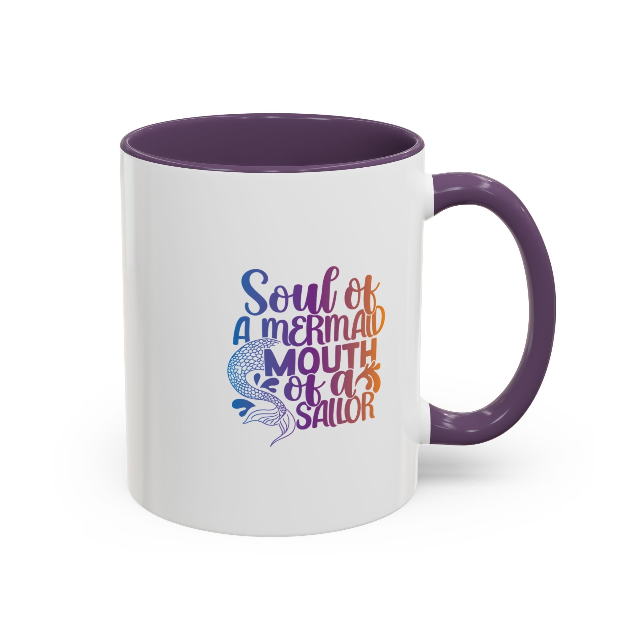 Mermaid Soul Coffee Mug — "Soul of a Mermaid, Mouth of a Sailor" Accent Ceramic Mug