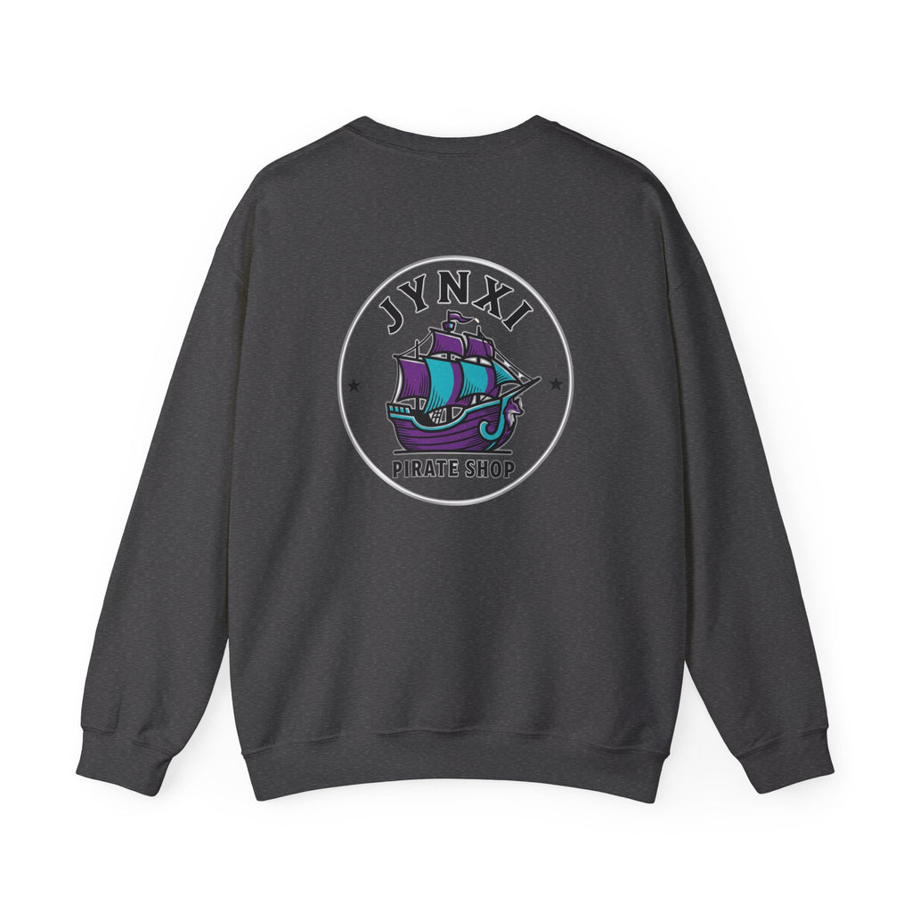 Pirate Ship Crewneck Sweatshirt — “JYNXI Pirate Shop” Logo