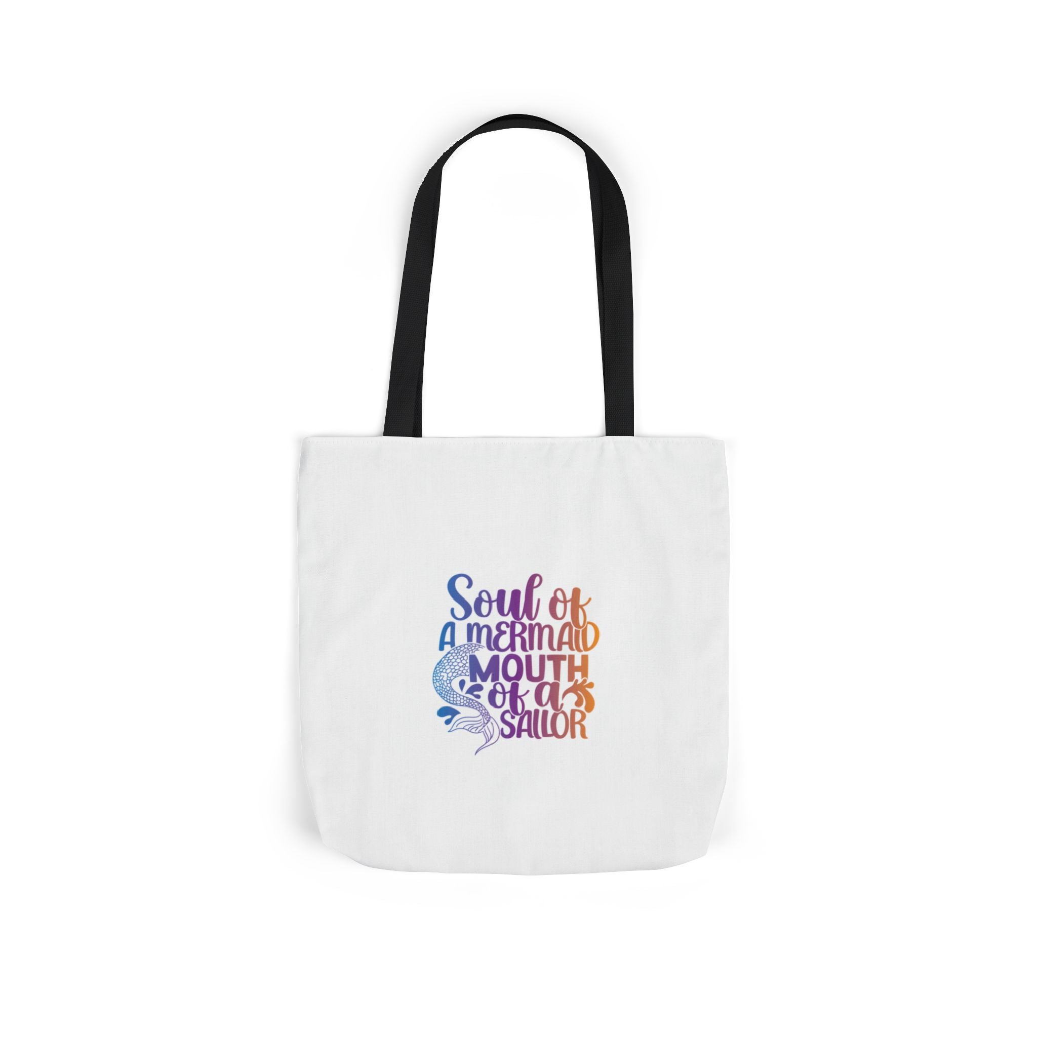 Soul of a Mermaid Colorful Script Canvas Tote Bag