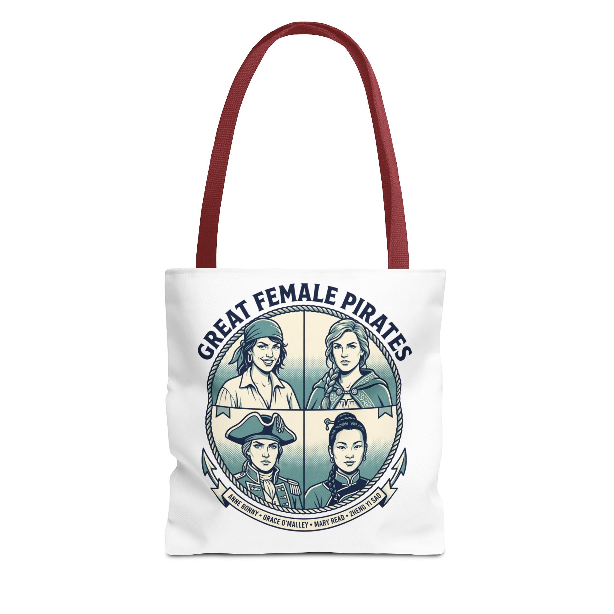 Great Female Pirates Tote Bag — Historical Women Pirate Portraits All-Over Print