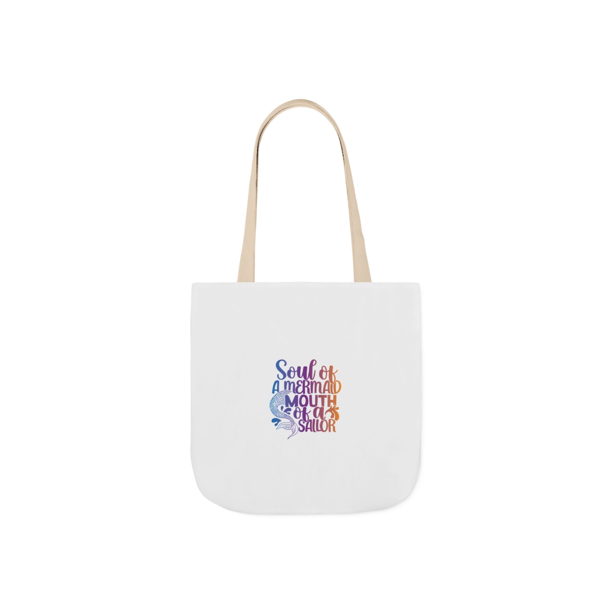 Soul of a Mermaid Colorful Script Canvas Tote Bag