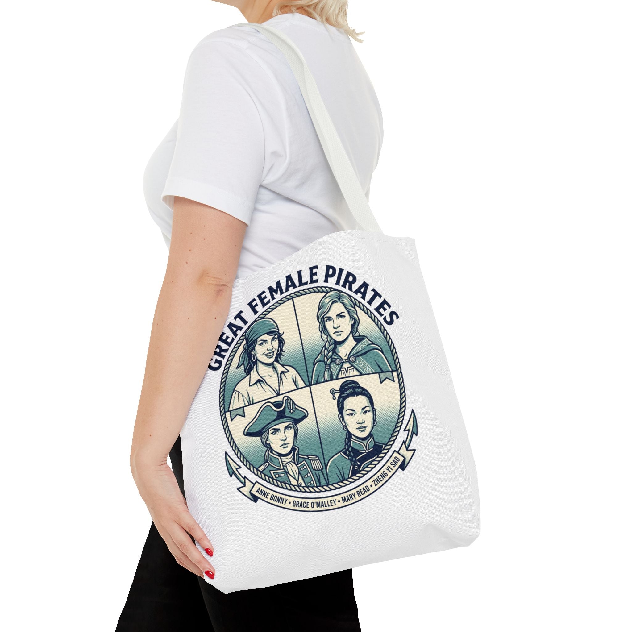 Great Female Pirates Tote Bag — Historical Women Pirate Portraits All-Over Print