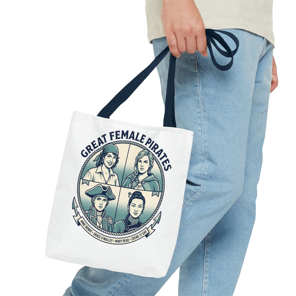 Great Female Pirates Tote Bag — Historical Women Pirate Portraits All-Over Print