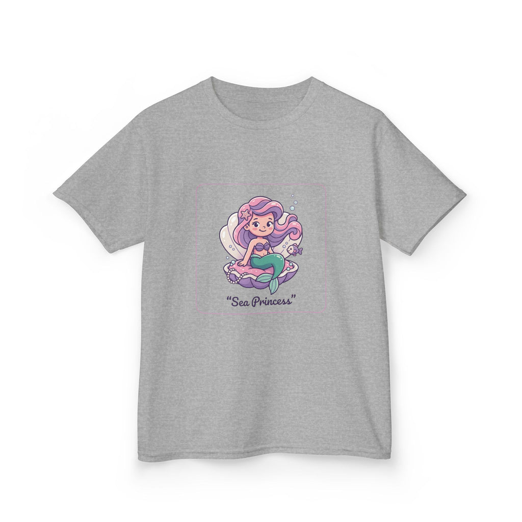 Kids "Sea Princess" Mermaid T‑Shirt — Cute Pastel Ocean Tee for Girls & Boys