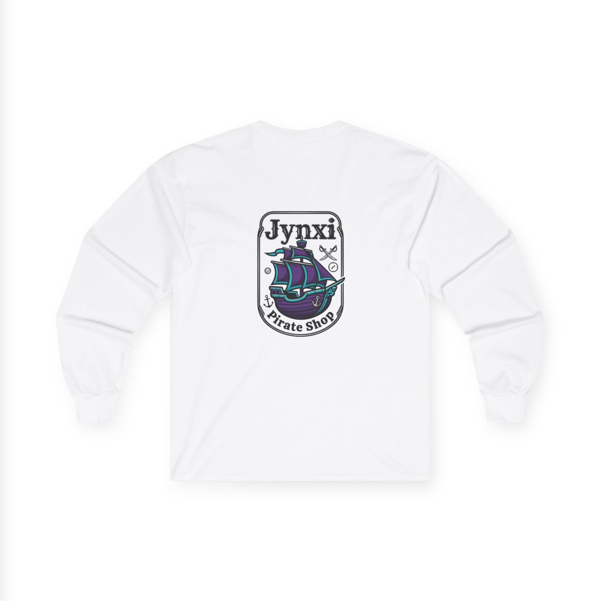 Pirate Ship Long Sleeve Tee — "Jynxi Pirate Shop" Graphic