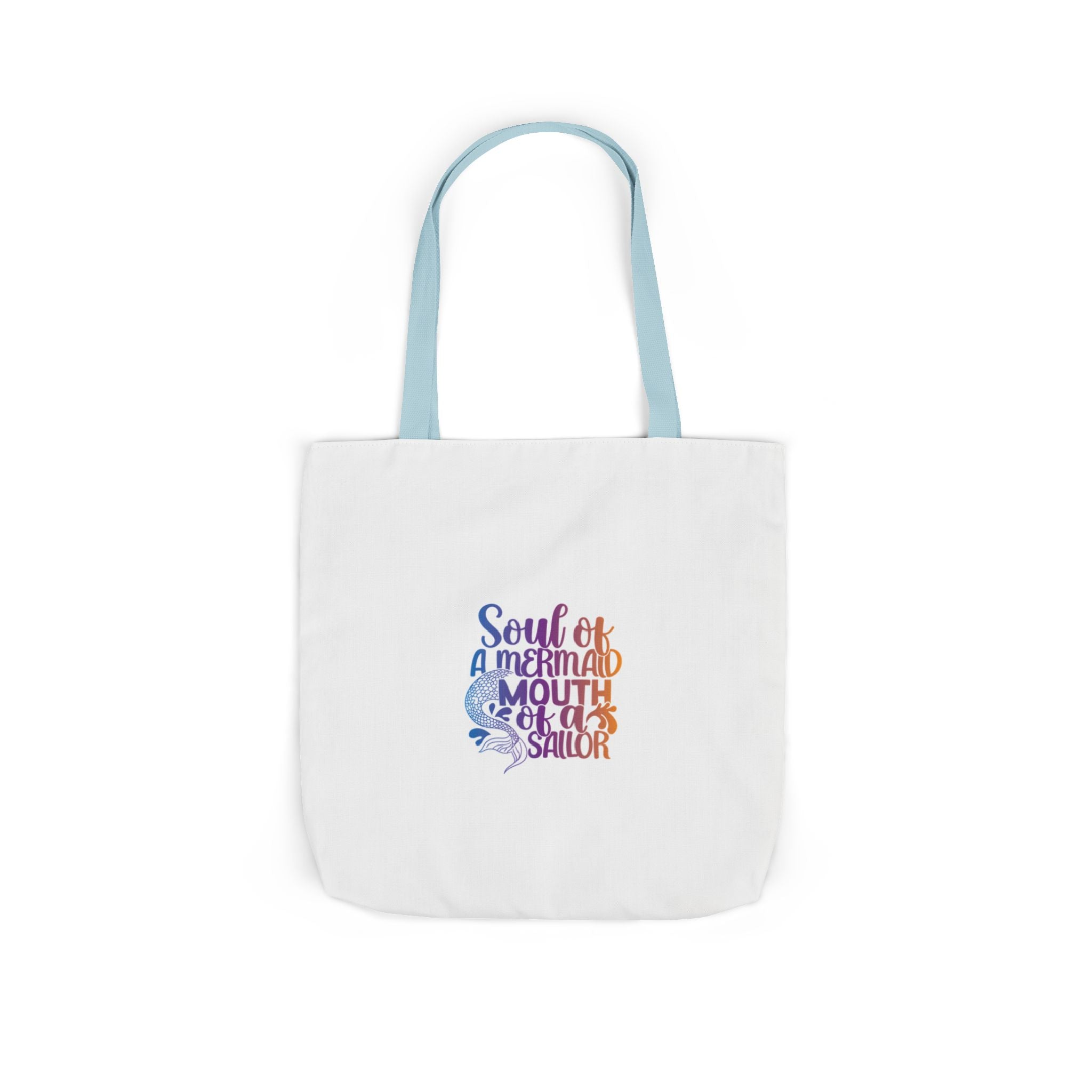 Soul of a Mermaid Colorful Script Canvas Tote Bag