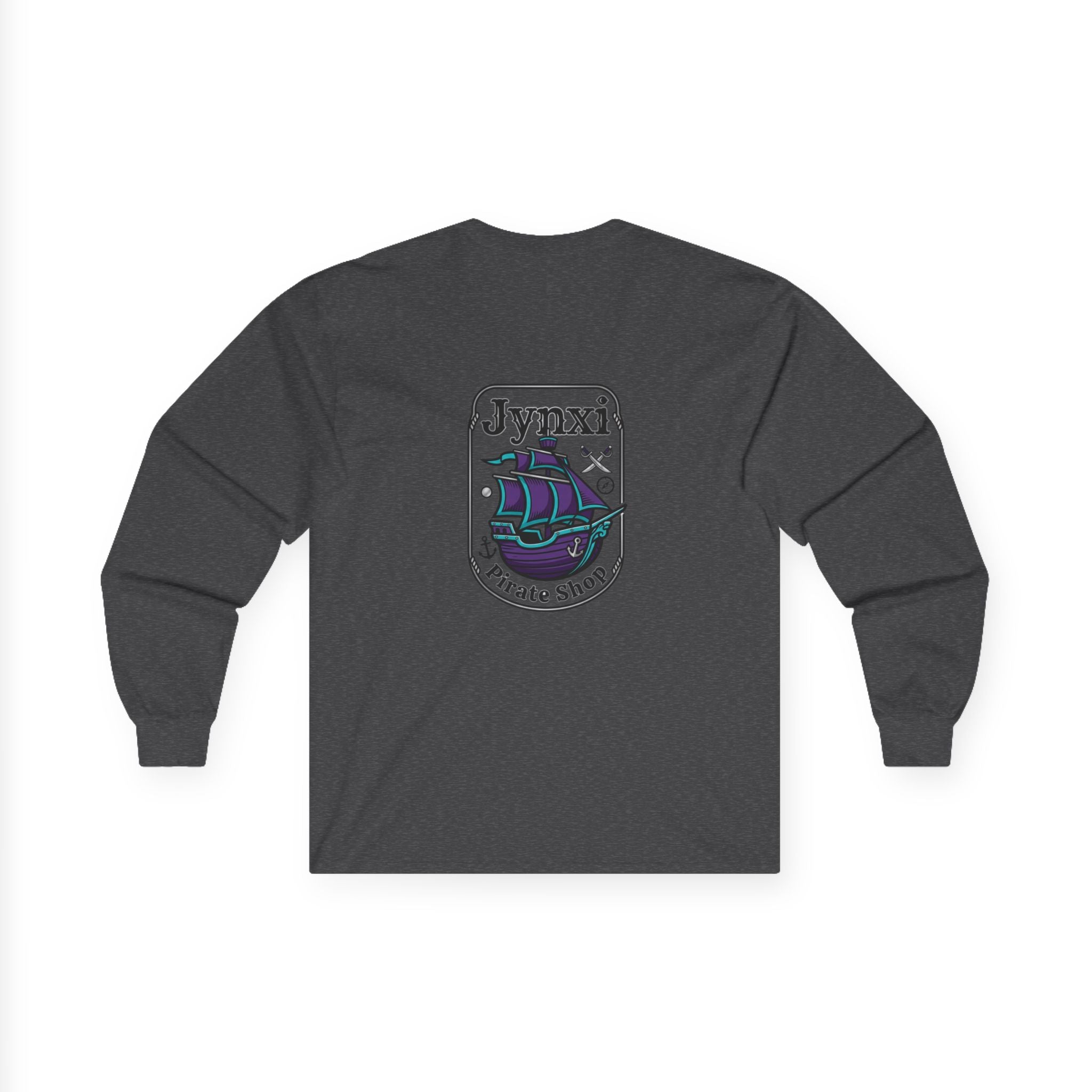 Pirate Ship Long Sleeve Tee — "Jynxi Pirate Shop" Graphic
