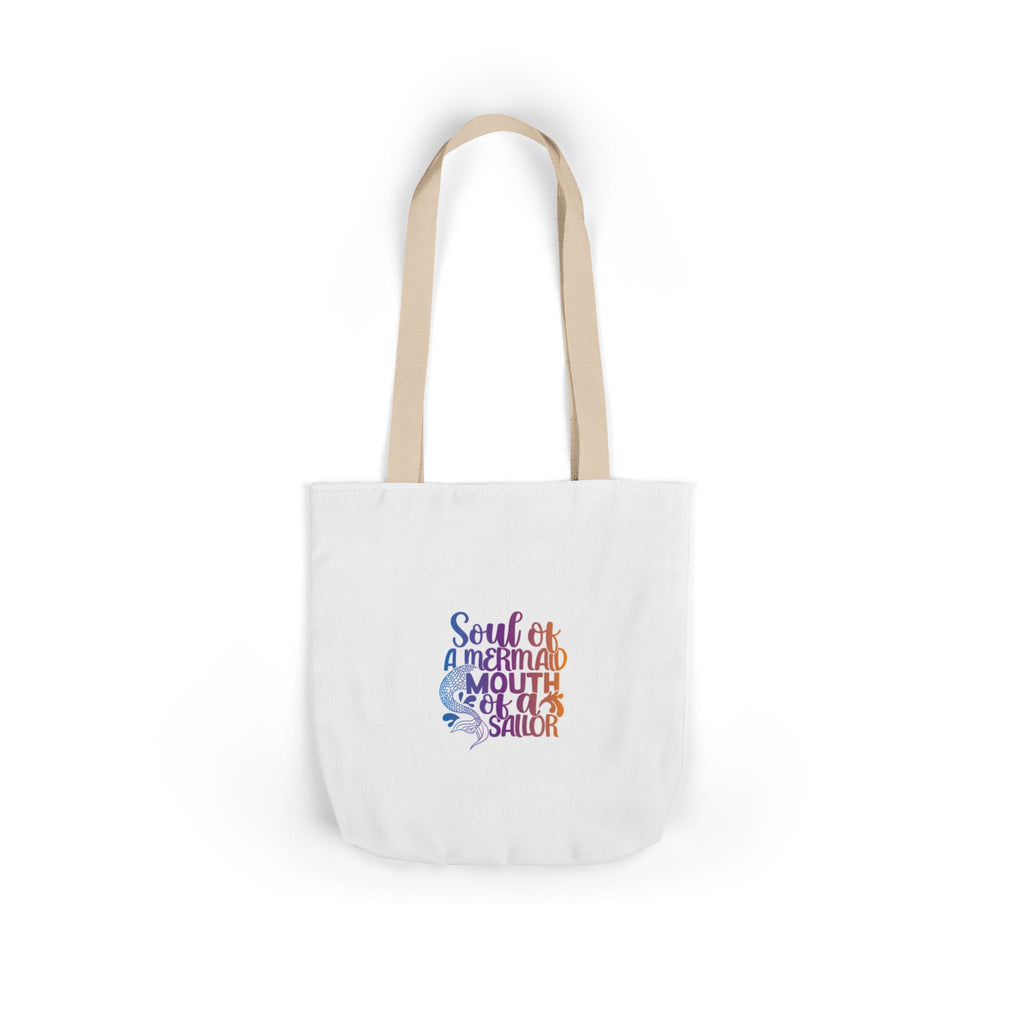 Soul of a Mermaid Colorful Script Canvas Tote Bag