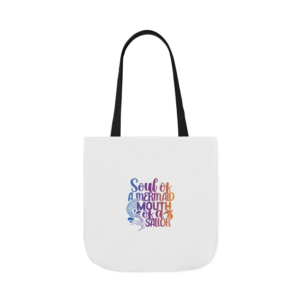 Soul of a Mermaid Colorful Script Canvas Tote Bag