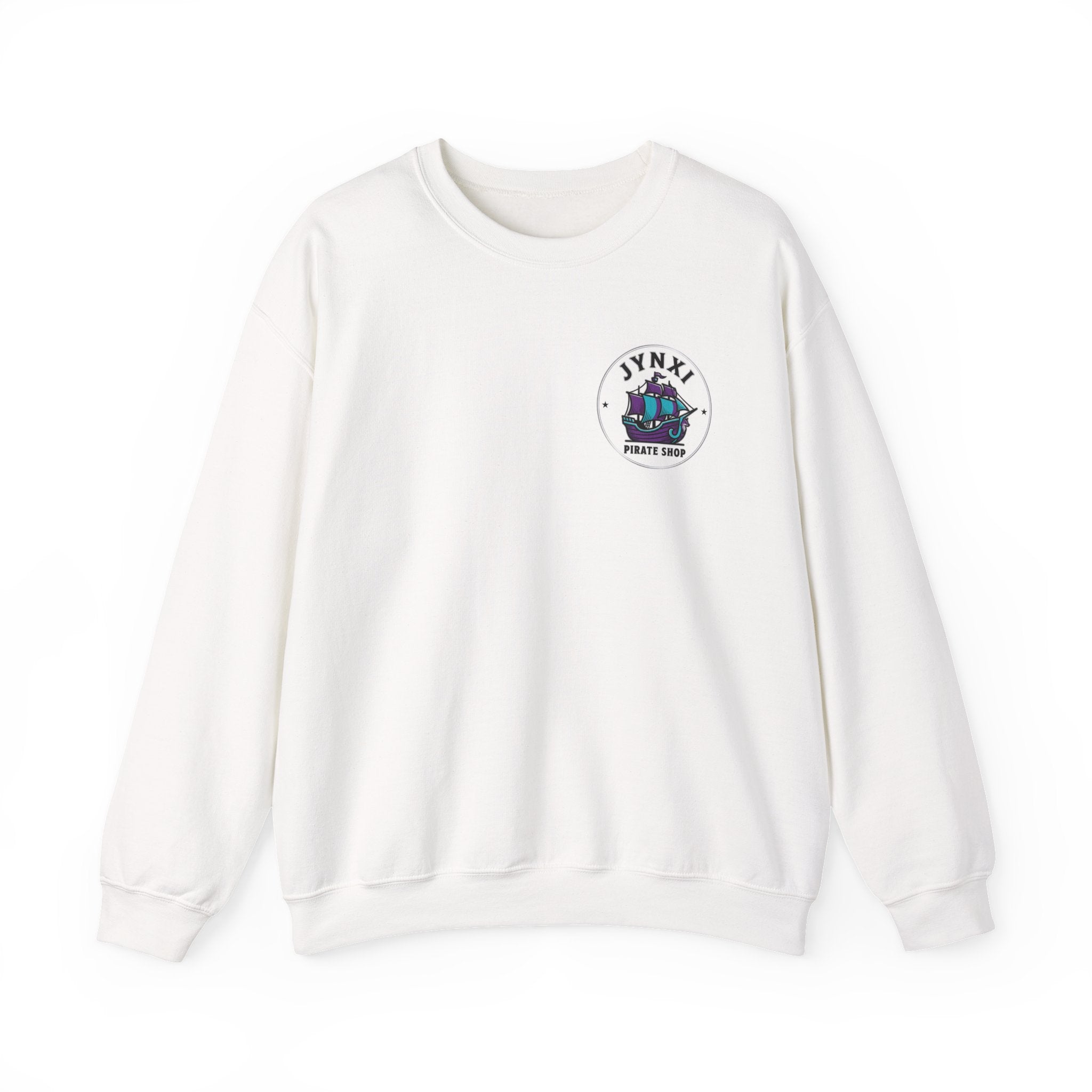Pirate Ship Crewneck Sweatshirt — “JYNXI Pirate Shop” Logo
