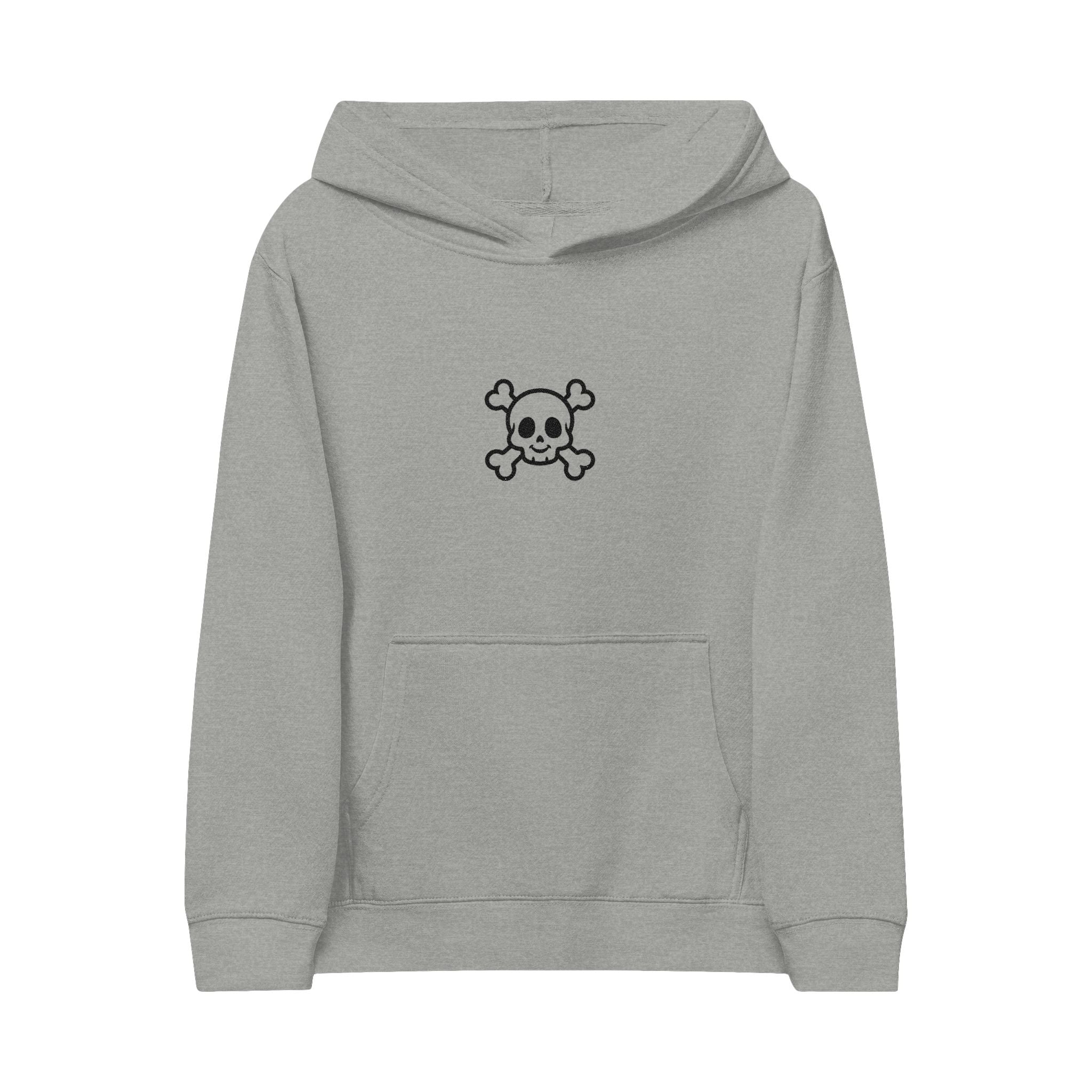Kids Skull & Crossbones Embroidered Hoodie — Cute Pirate Fleece for Boys & Girls