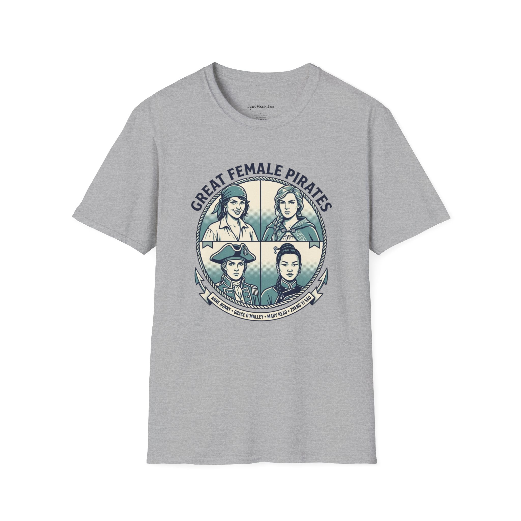 T-Shirt — Great Female Pirates Vintage Illustration Tee