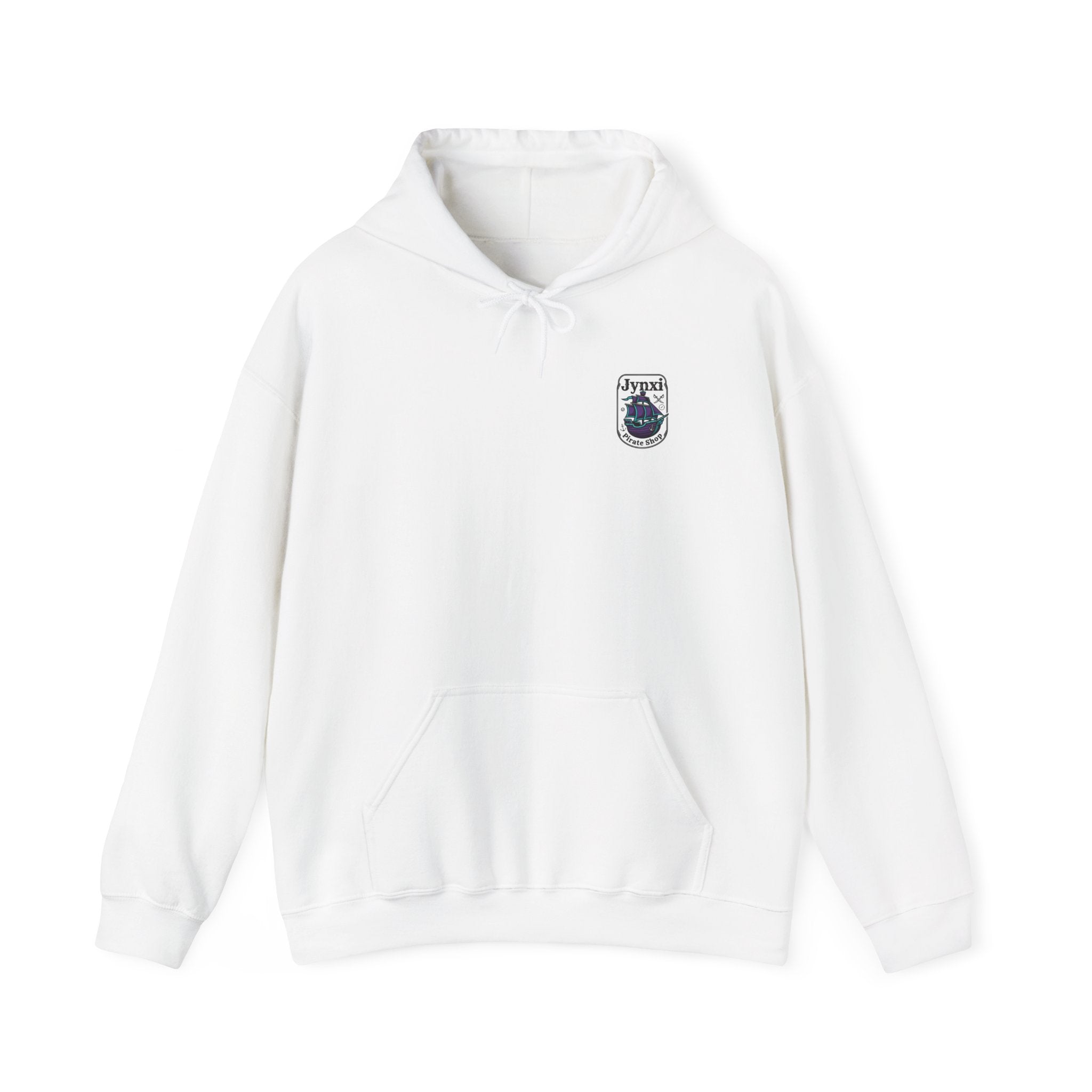 Pirate Ship Hoodie — "Jynxi Pirate Shop" Crest Pullover