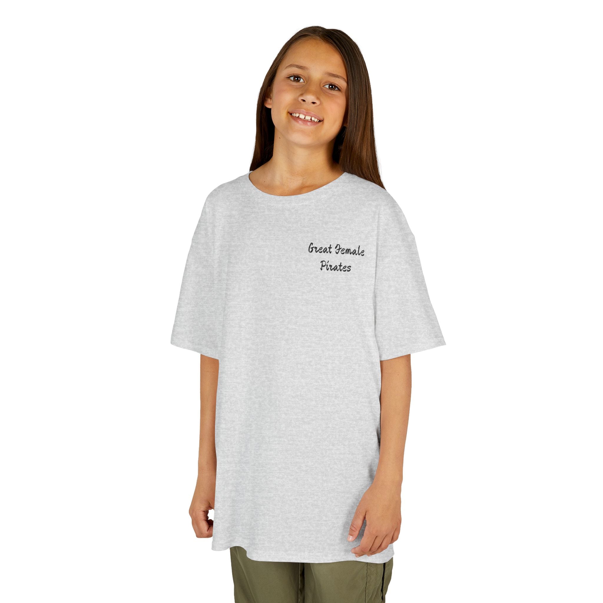 Kids Tee — 'Great Female Pirates' Illustration Back Print