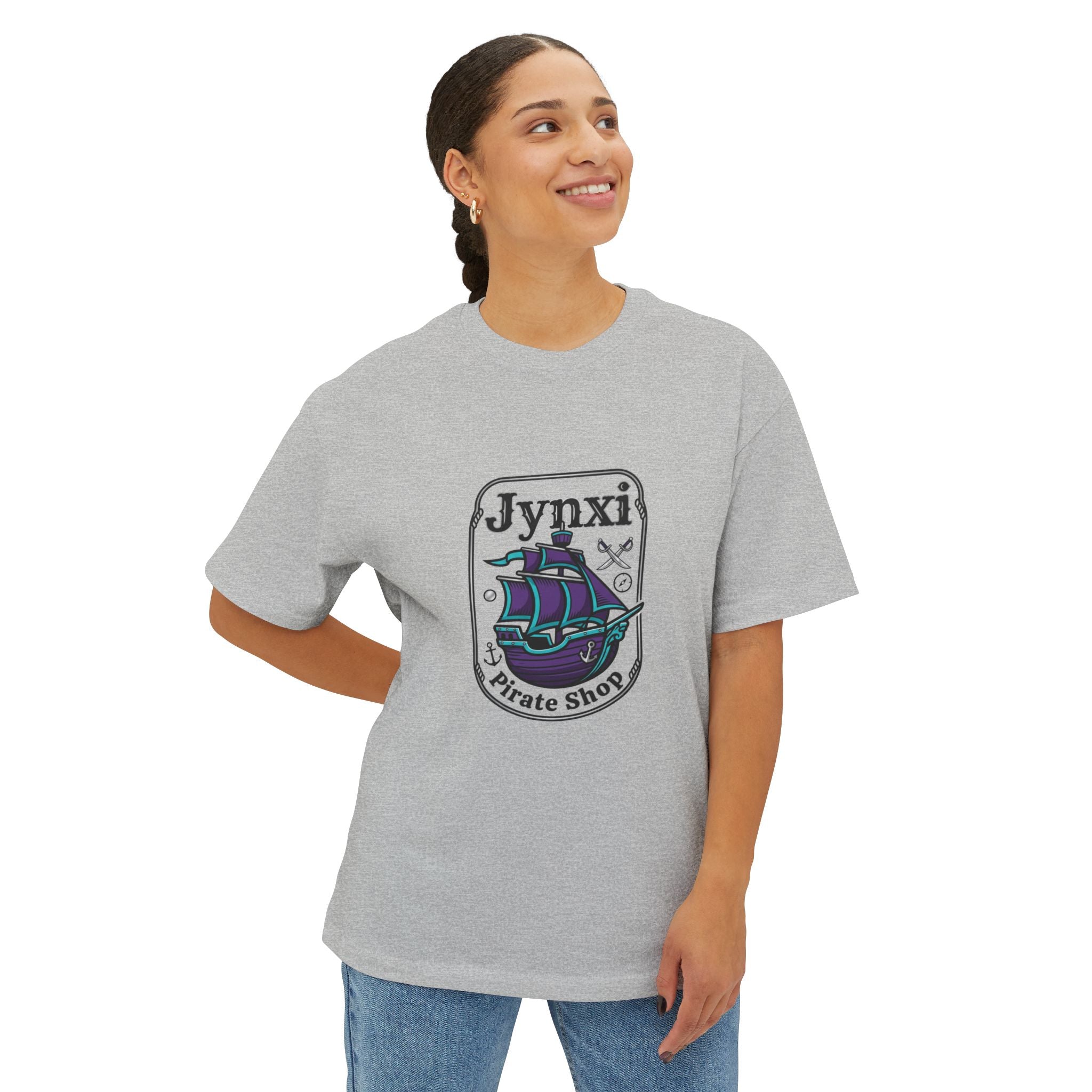 Pirate Shop Tee — Jynxi Ship Graphic Oversized T‑Shirt