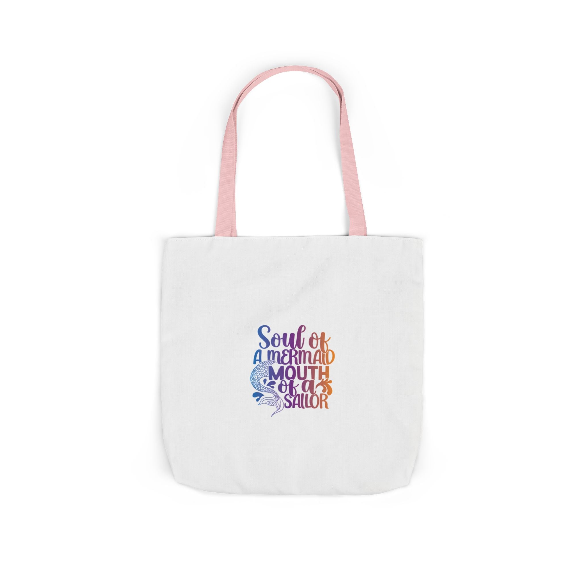 Soul of a Mermaid Colorful Script Canvas Tote Bag