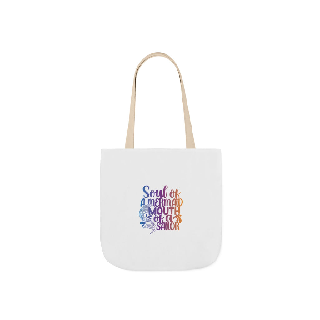 Soul of a Mermaid Colorful Script Canvas Tote Bag