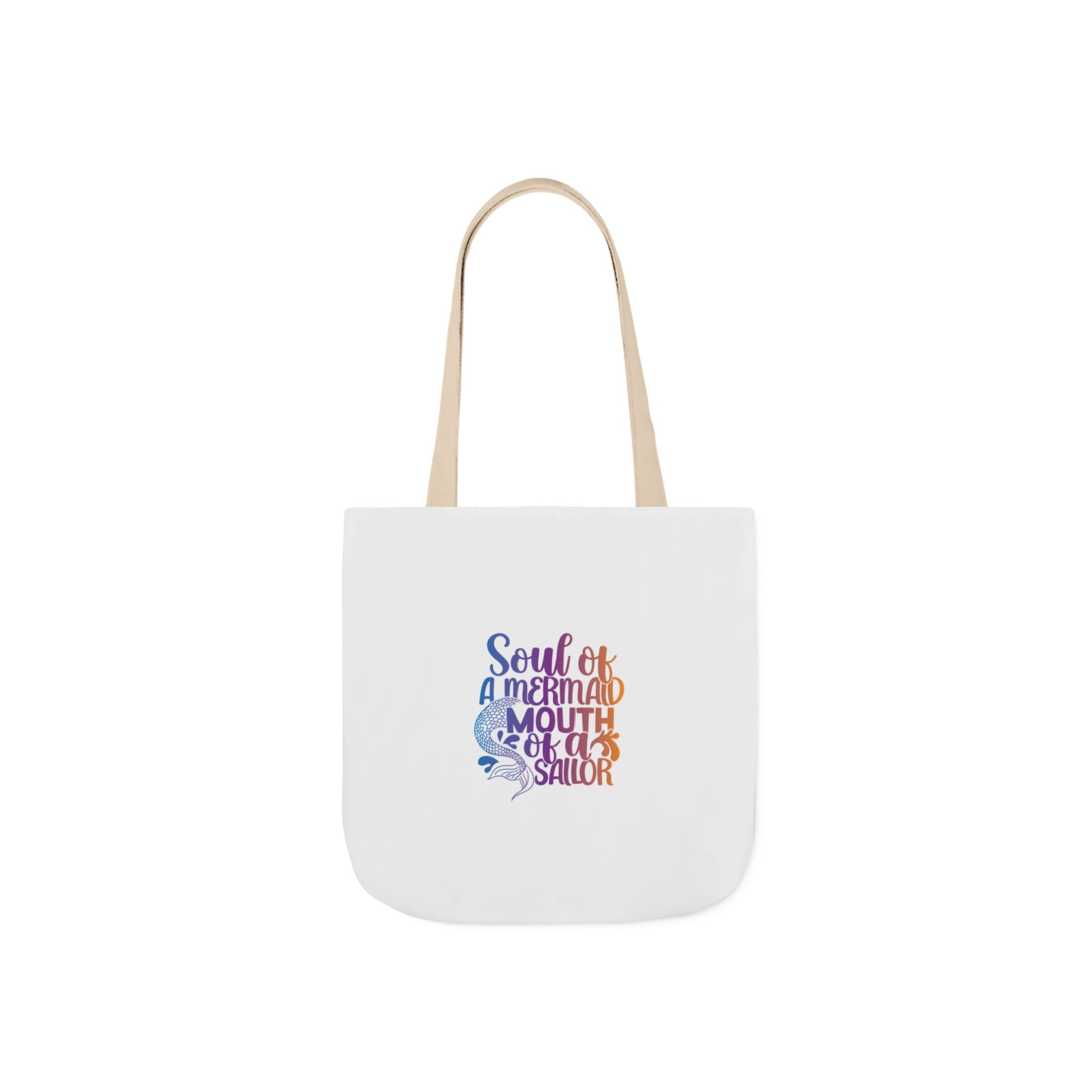 Soul of a Mermaid Colorful Script Canvas Tote Bag