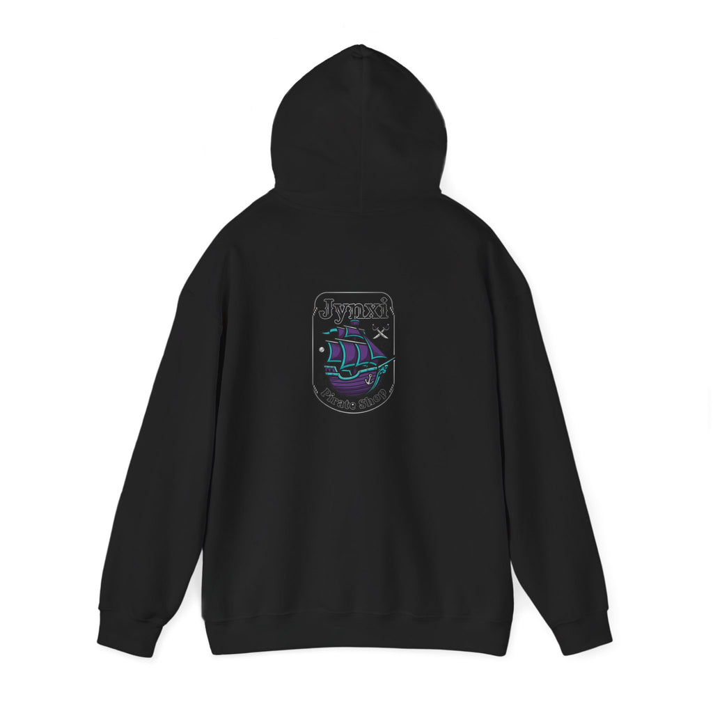 Pirate Ship Hoodie — "Jynxi Pirate Shop" Crest Pullover
