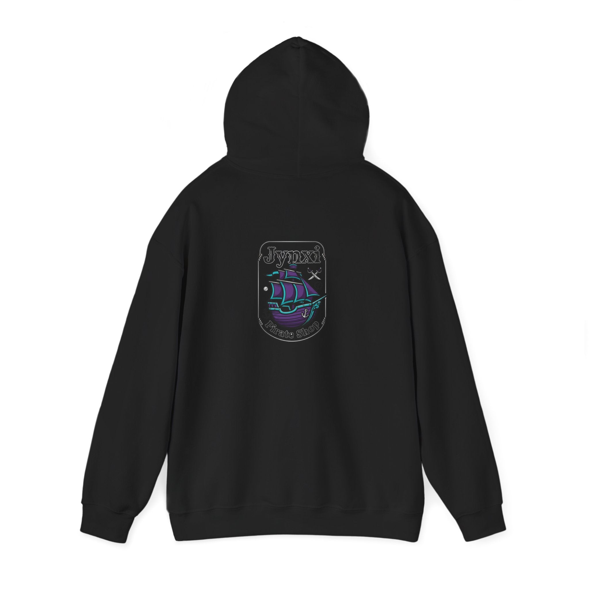 Pirate Ship Hoodie — "Jynxi Pirate Shop" Crest Pullover
