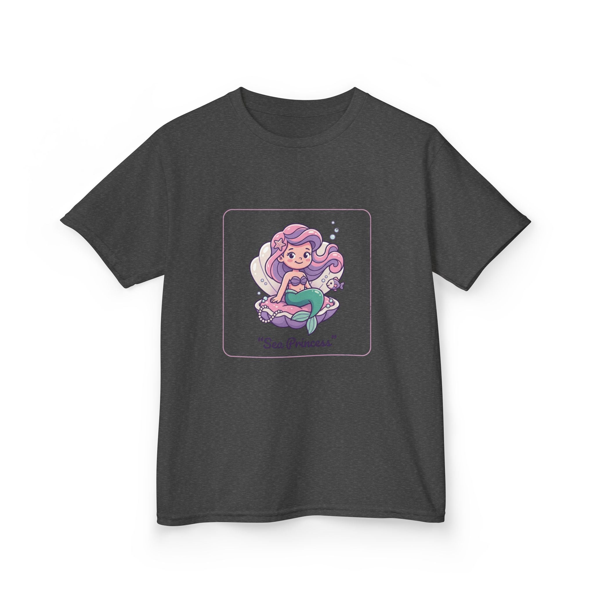 Kids "Sea Princess" Mermaid T‑Shirt — Cute Pastel Ocean Tee for Girls & Boys