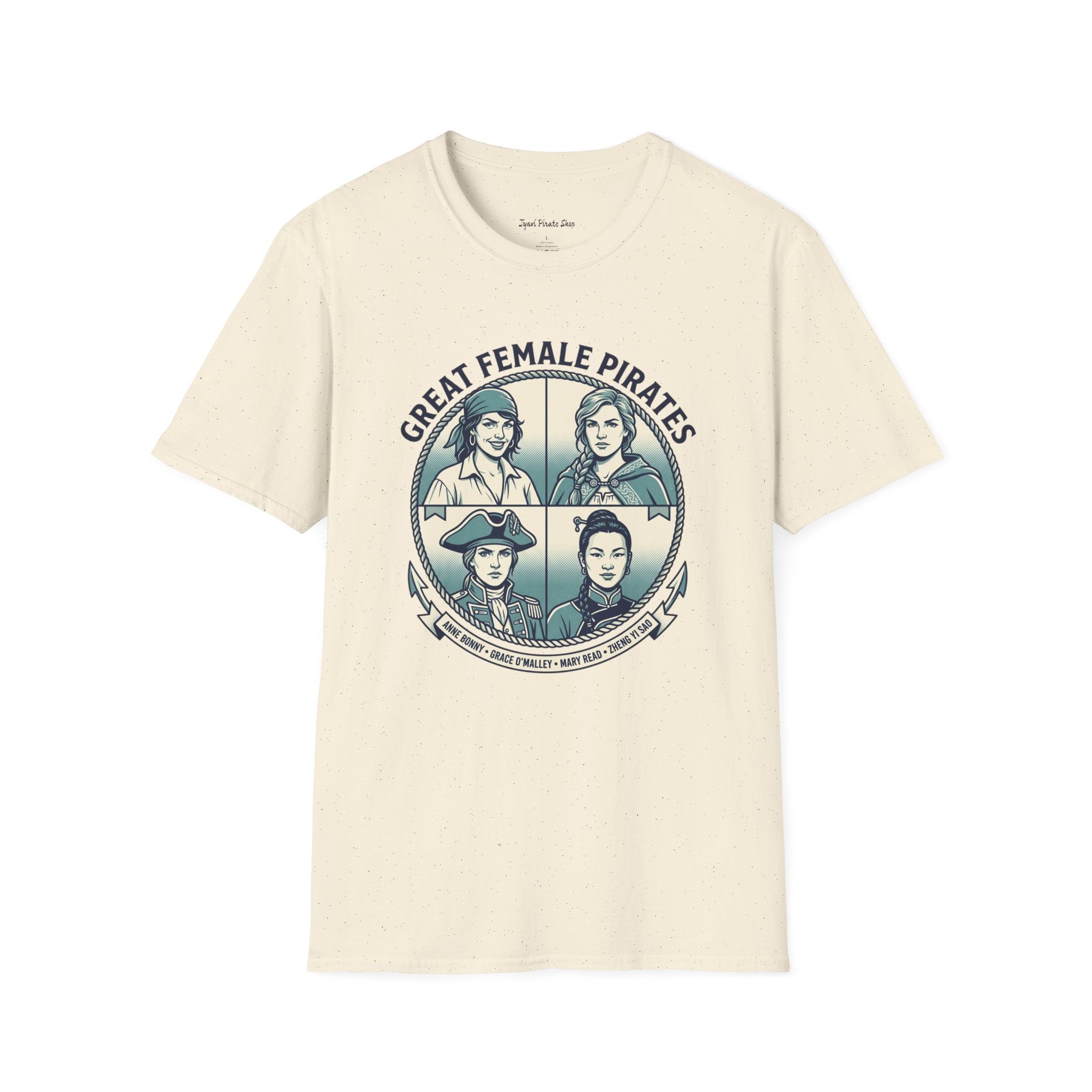T-Shirt — Great Female Pirates Vintage Illustration Tee