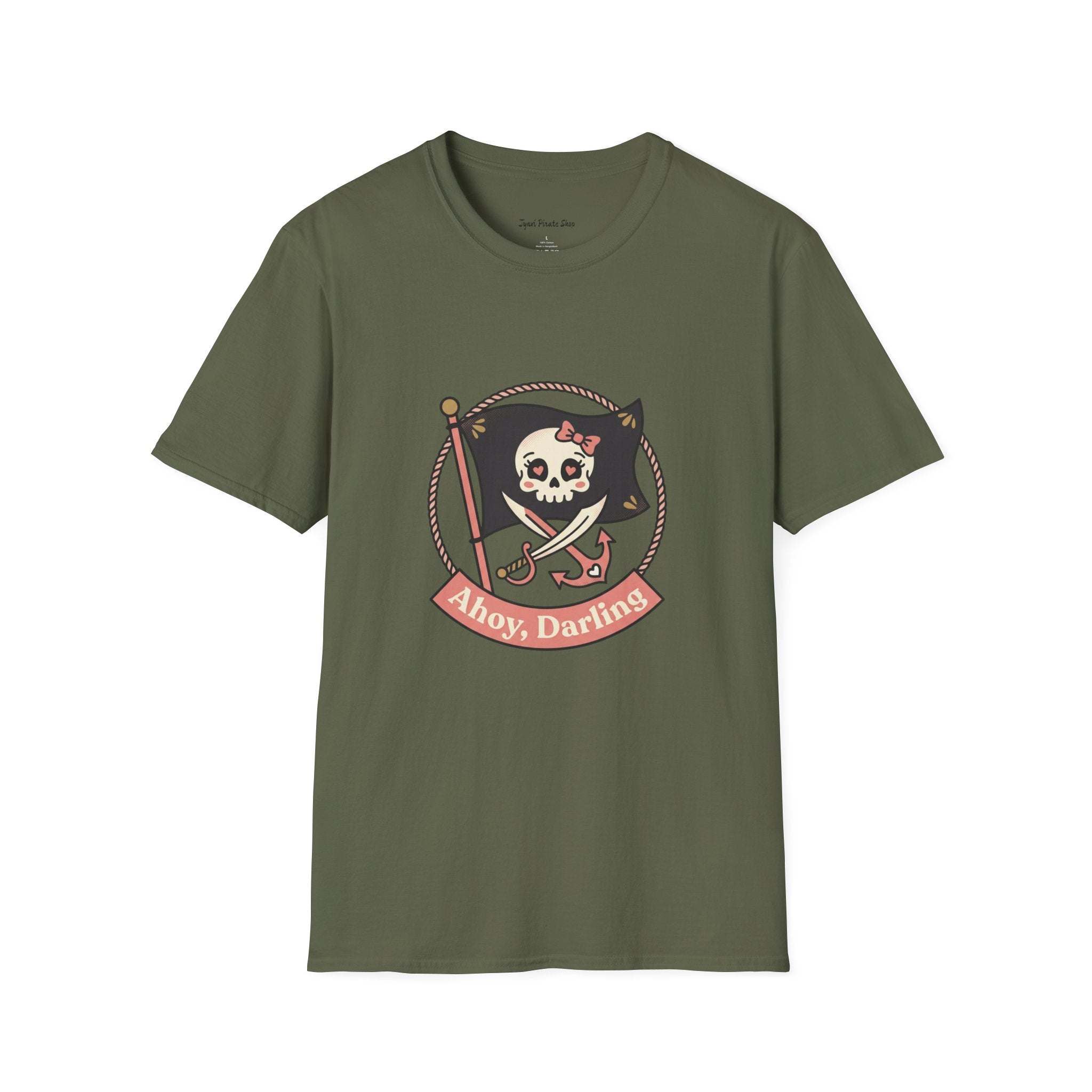 Pirate Skull T-Shirt - "Ahoy, Darling" Nautical Retro Tee