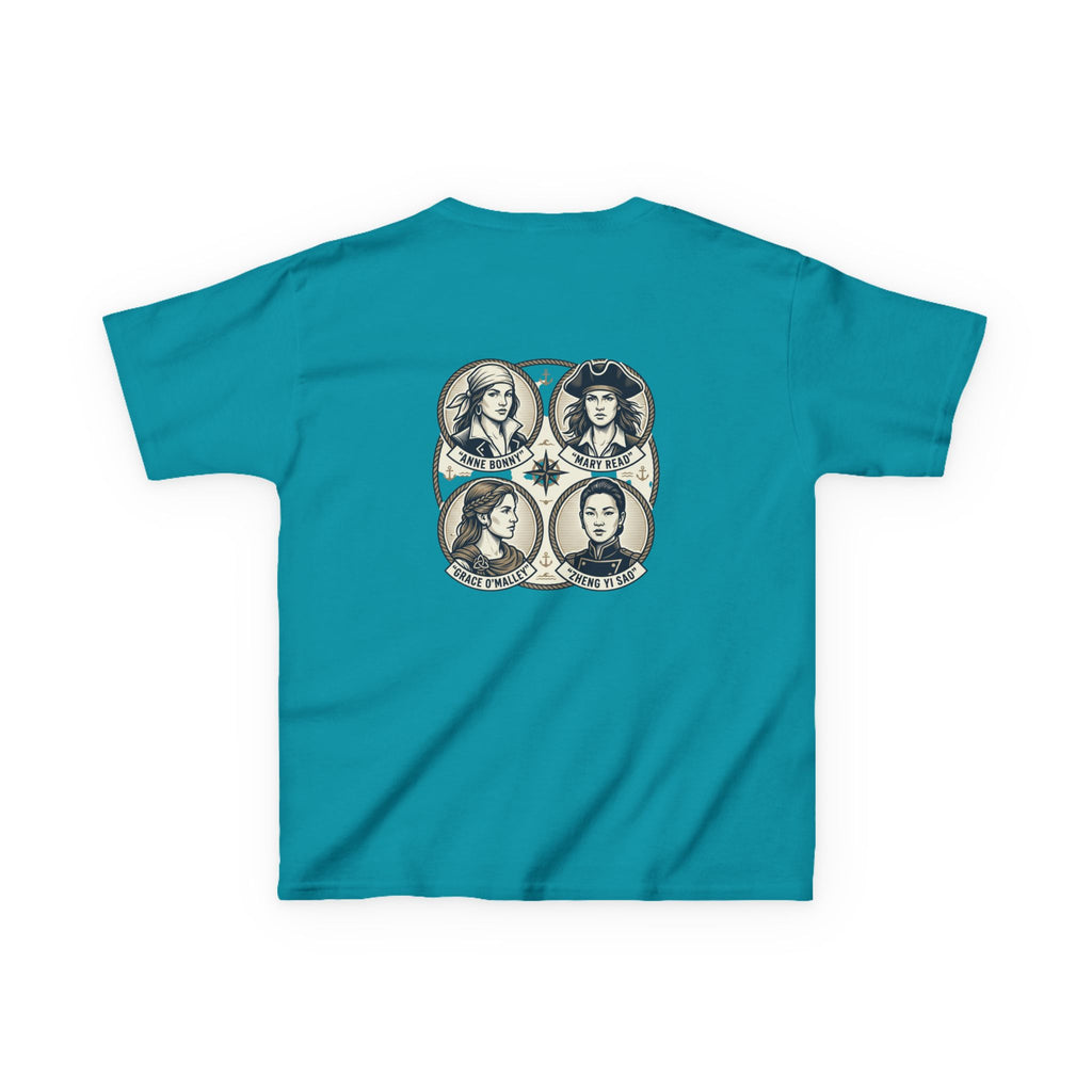 Kids Tee — 'Great Female Pirates' Illustration Back Print