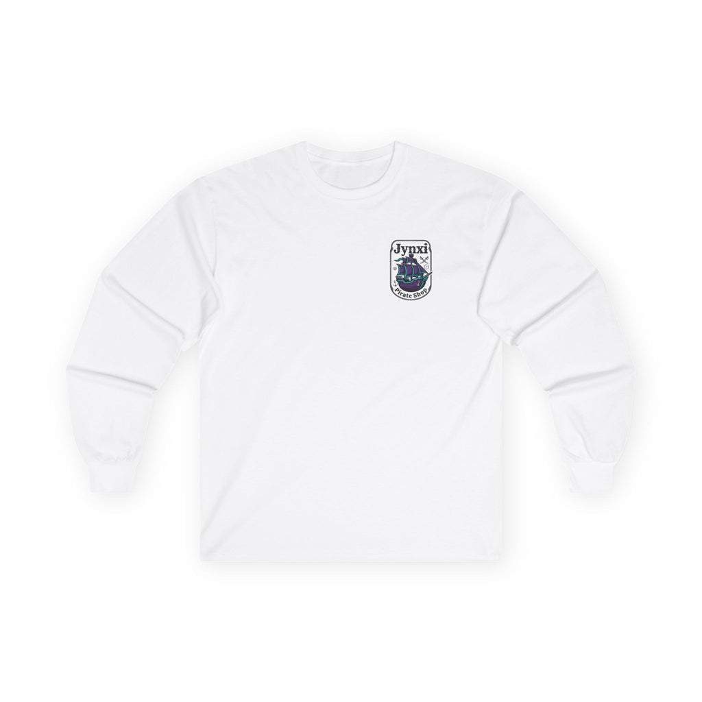 Pirate Ship Long Sleeve Tee — "Jynxi Pirate Shop" Graphic