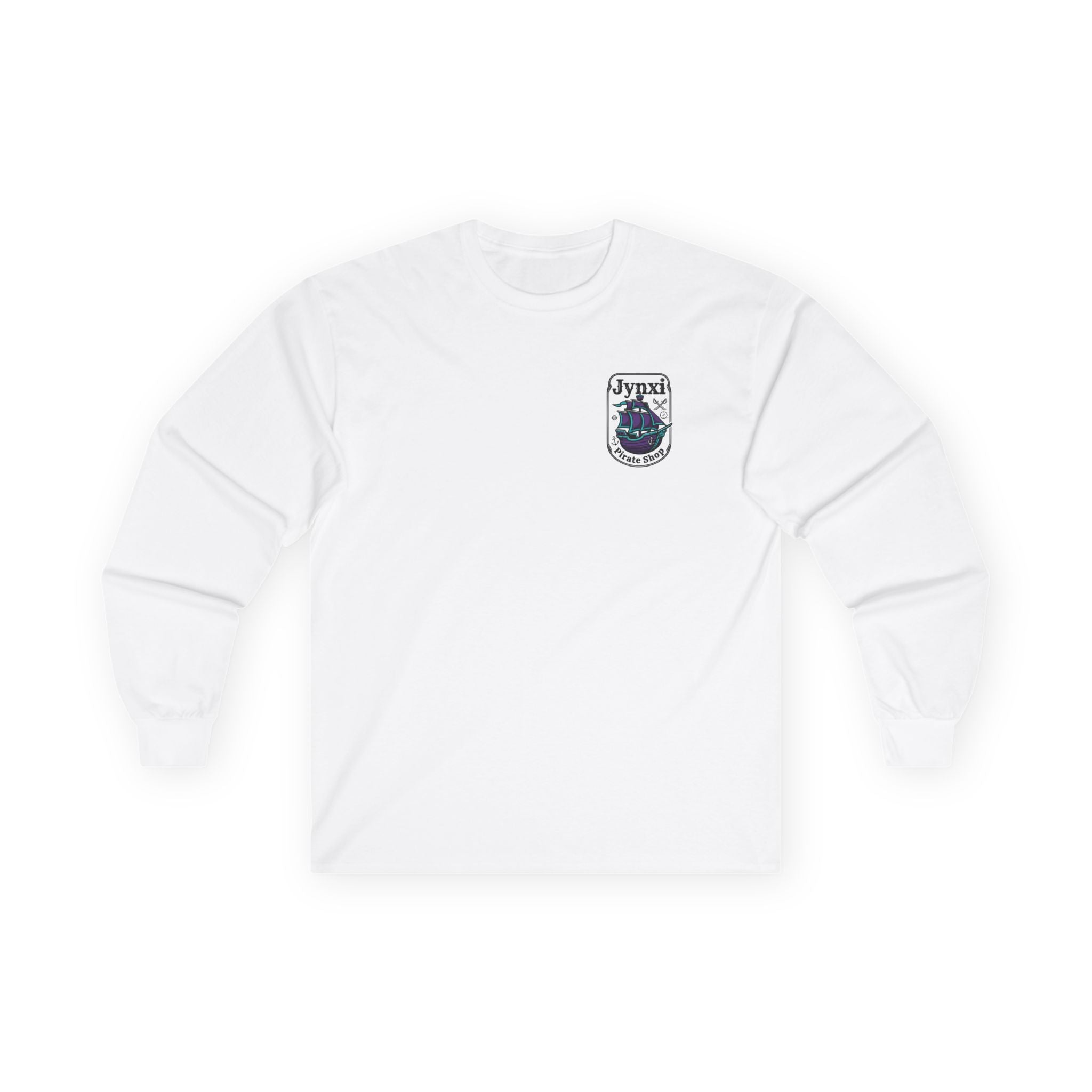 Pirate Ship Long Sleeve Tee — "Jynxi Pirate Shop" Graphic