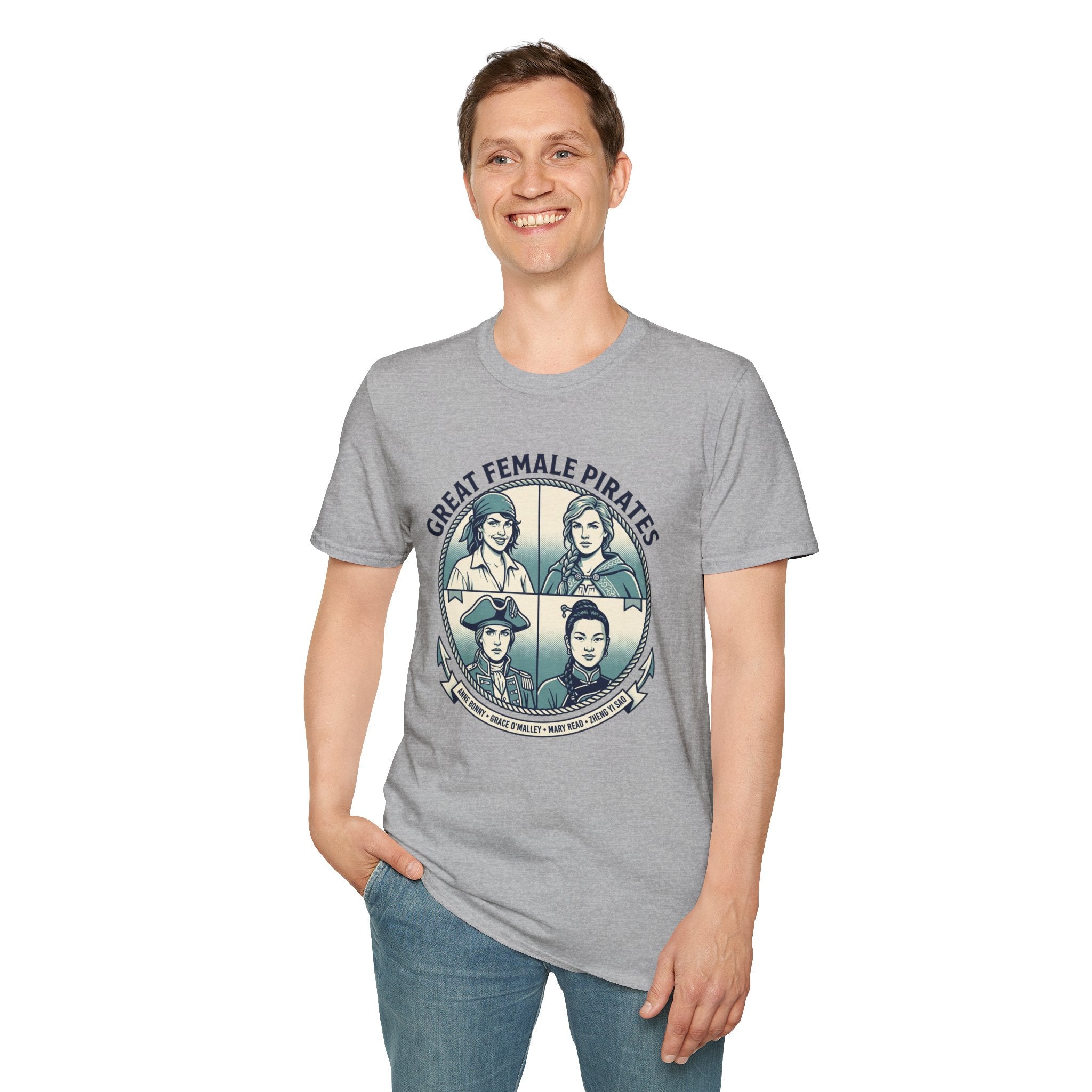 T-Shirt — Great Female Pirates Vintage Illustration Tee