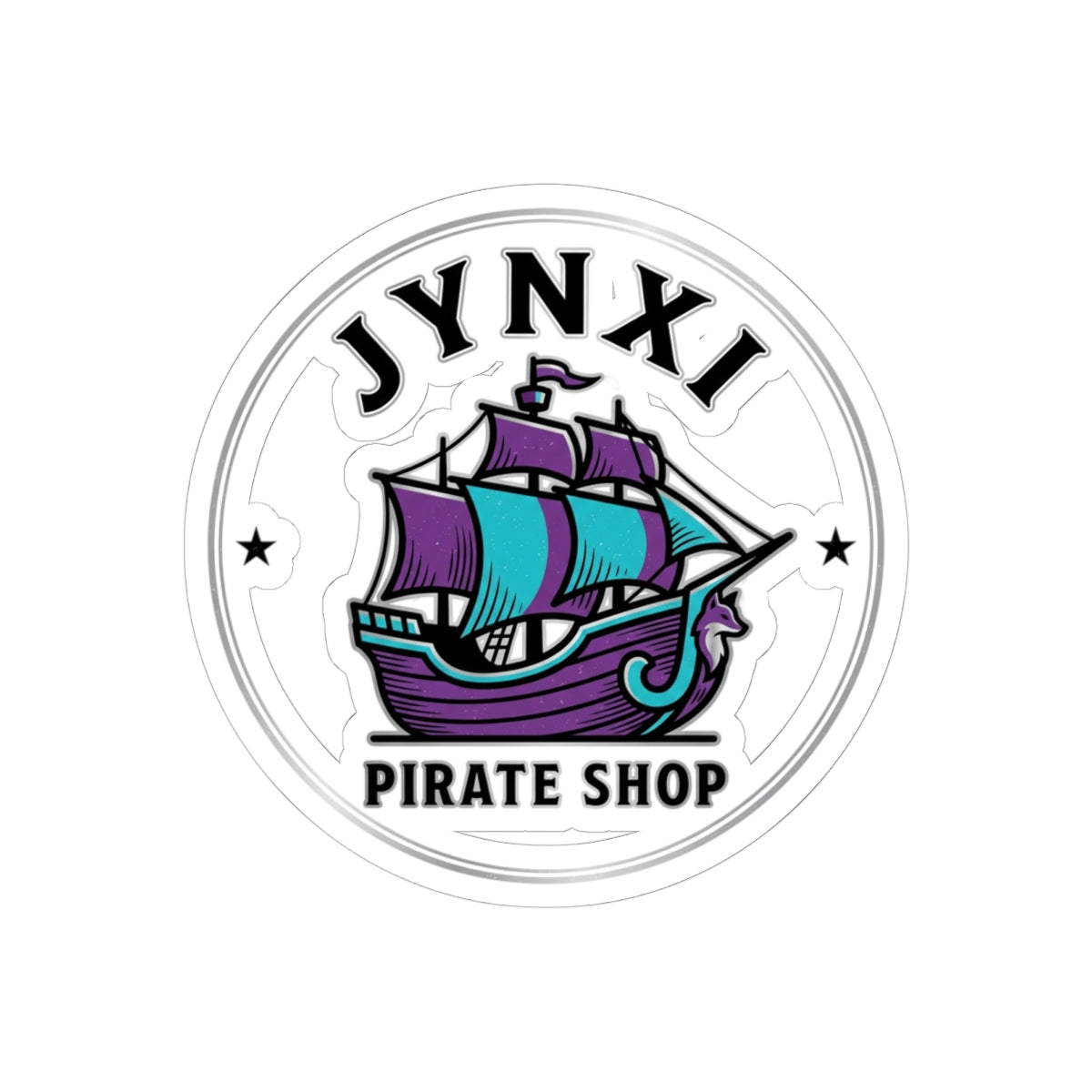 Pirate Ship Logo Sticker — JYNXI Pirate Shop Kiss-Cut Vinyl Sticker