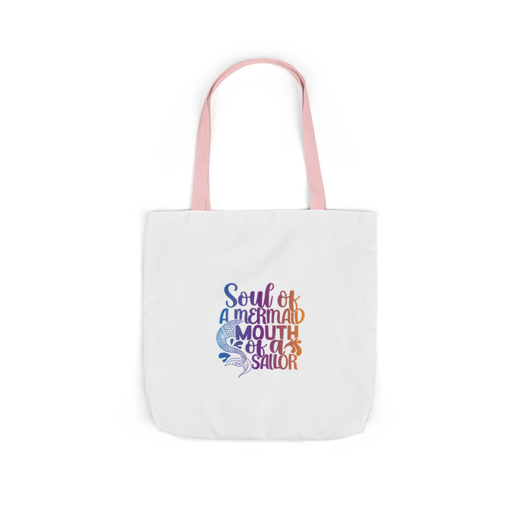Soul of a Mermaid Colorful Script Canvas Tote Bag