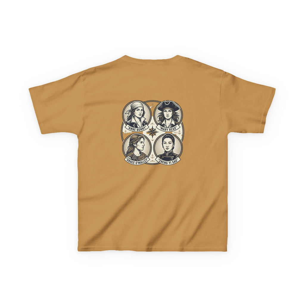 Kids Tee — 'Great Female Pirates' Illustration Back Print