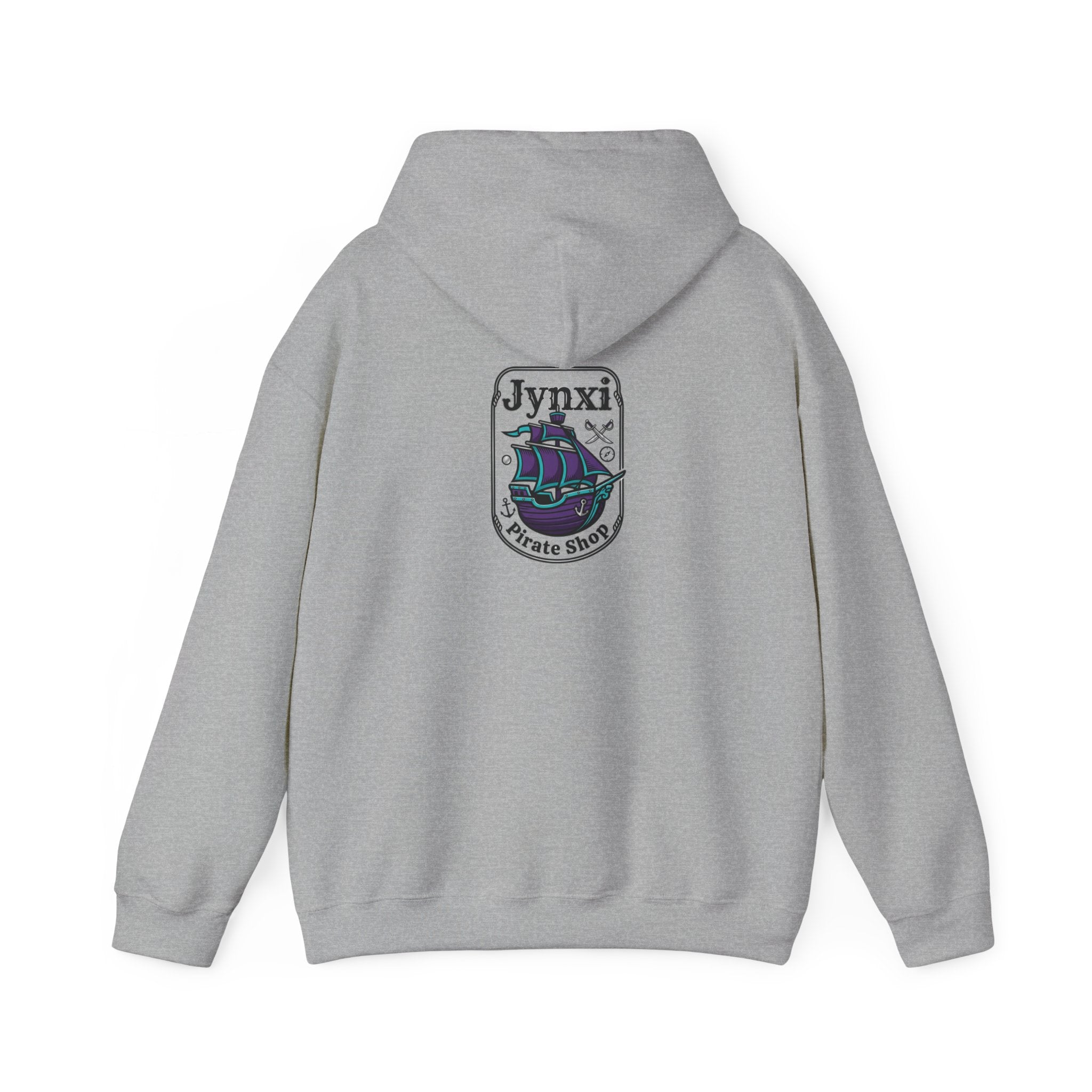 Pirate Ship Hoodie — "Jynxi Pirate Shop" Crest Pullover