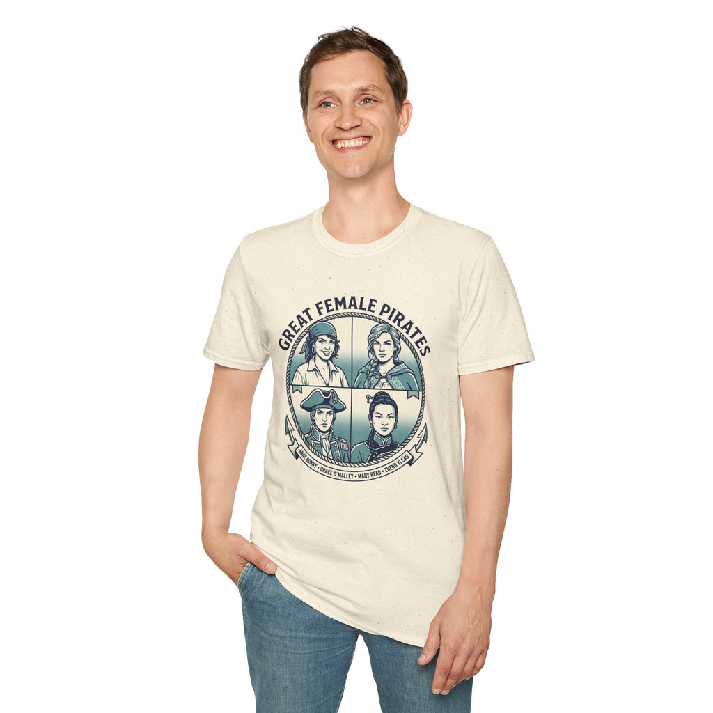 T-Shirt — Great Female Pirates Vintage Illustration Tee